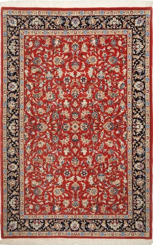 Isfahan Teppich 106 x 155 cm, 600K Knoten, handgeknüpft