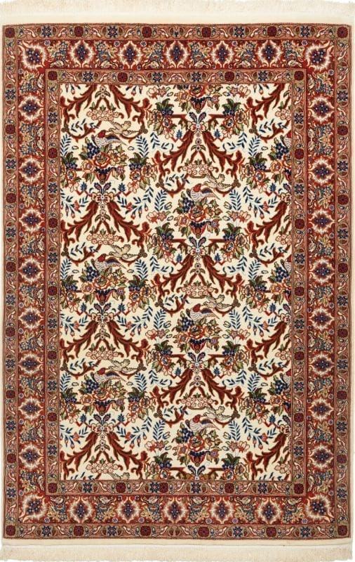 Isfahan Teppich 108 x 156cm, handgeknüpft, 600.000 Knoten