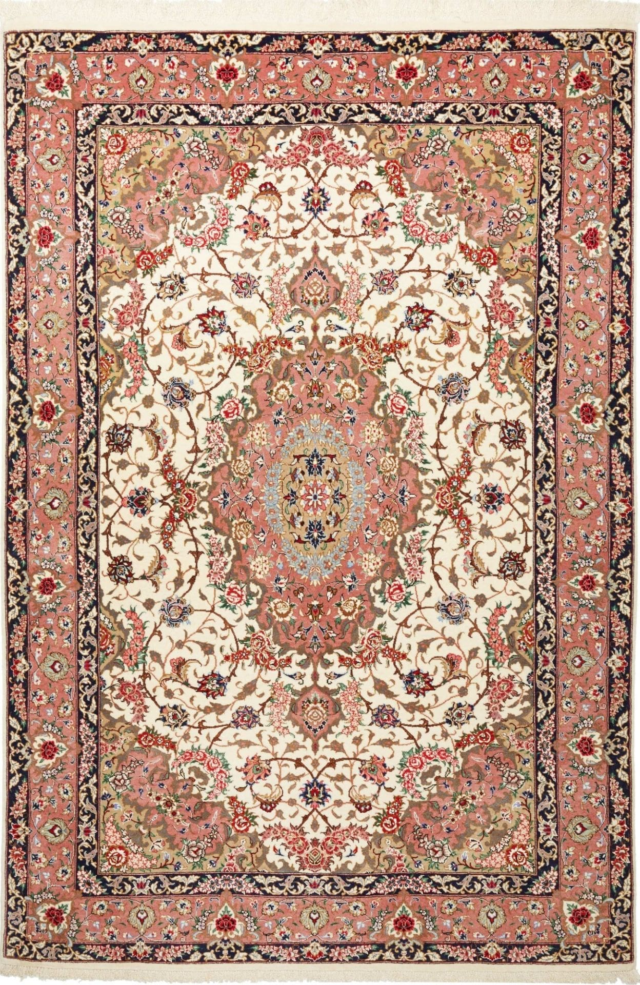 Isfahan Teppich 134 x 194cm, 1 Million Knoten, handgeknüpft