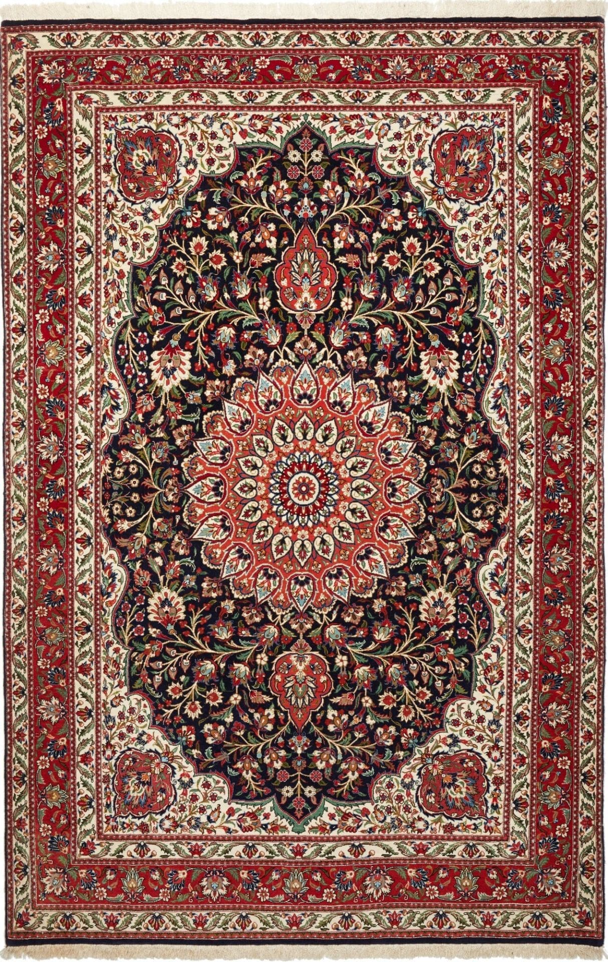 Isfahan Teppich 140 x 209cm, 600K Knoten, handgeknüpft H1