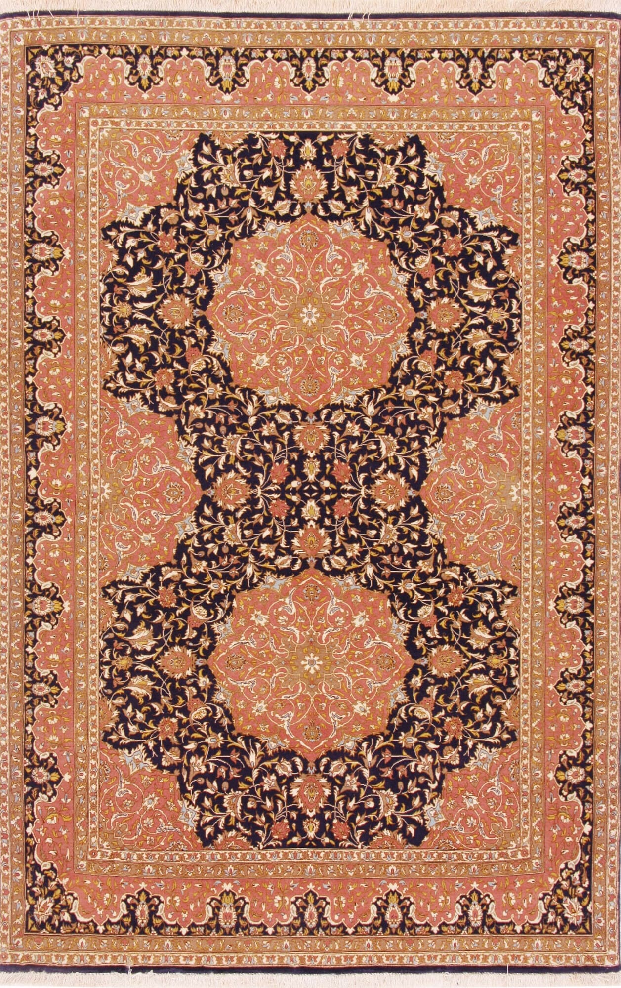 Isfahan Teppich 142 x 217cm, 600K Knoten, handgeknüpft, Perserteppich
