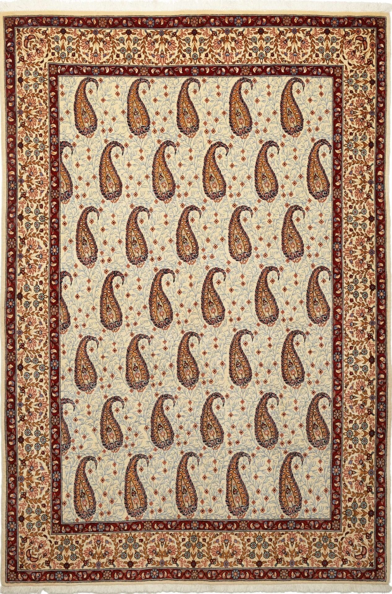 Isfahan Teppich 144 x 203cm, 600K Knoten, handgeknüpft, Perserteppich