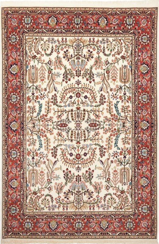 Isfahan Teppich 145 x 210 cm, 600.000 Knoten, handgeknüpft Perserteppich