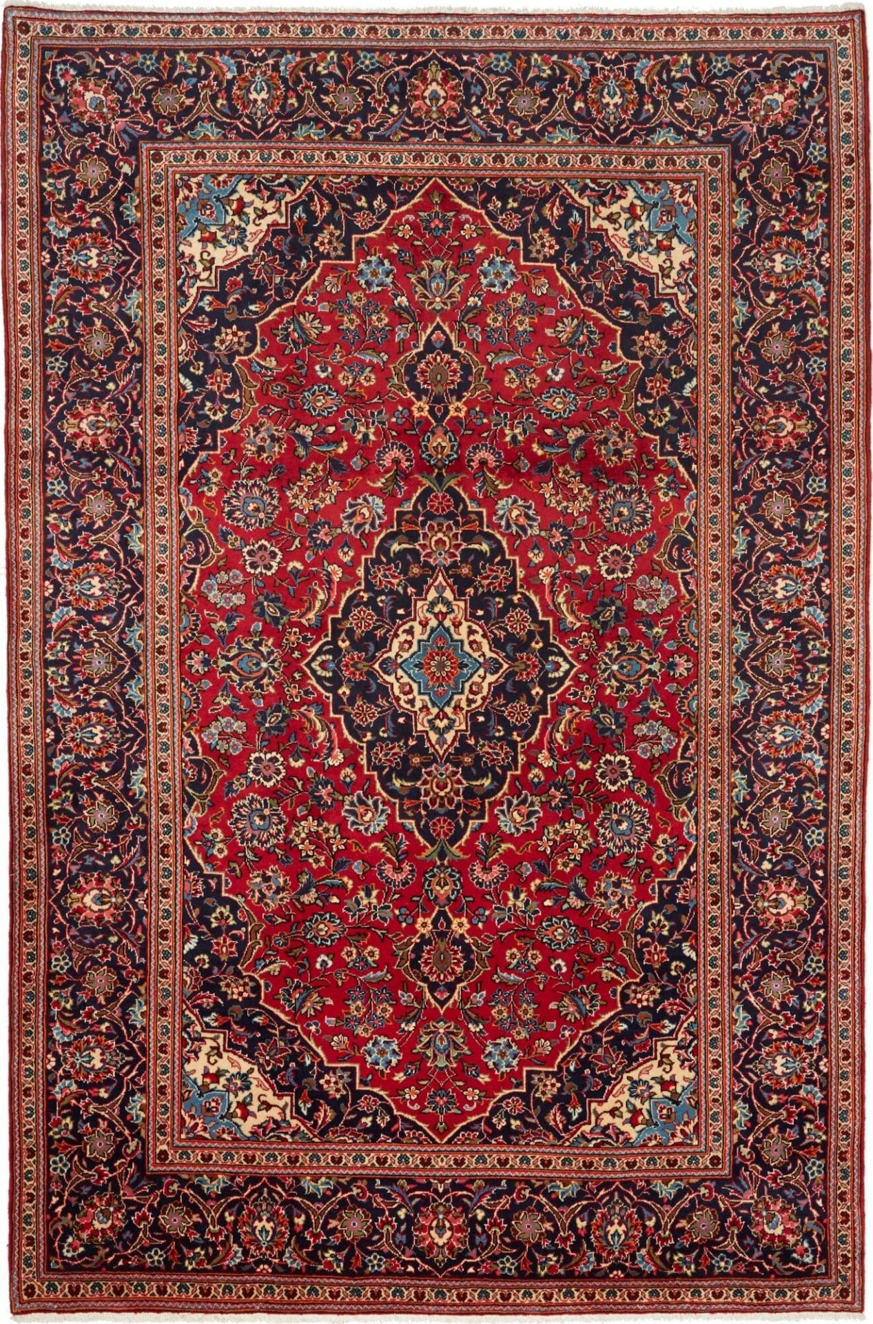 Kashan Orientteppich 203 x 302cm, handgeknüpft, Schurwolle