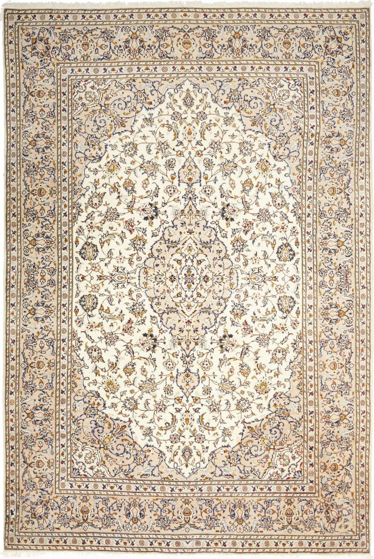 Kashan Perserteppich 197 x 295cm, handgeknüpft aus Schurwolle