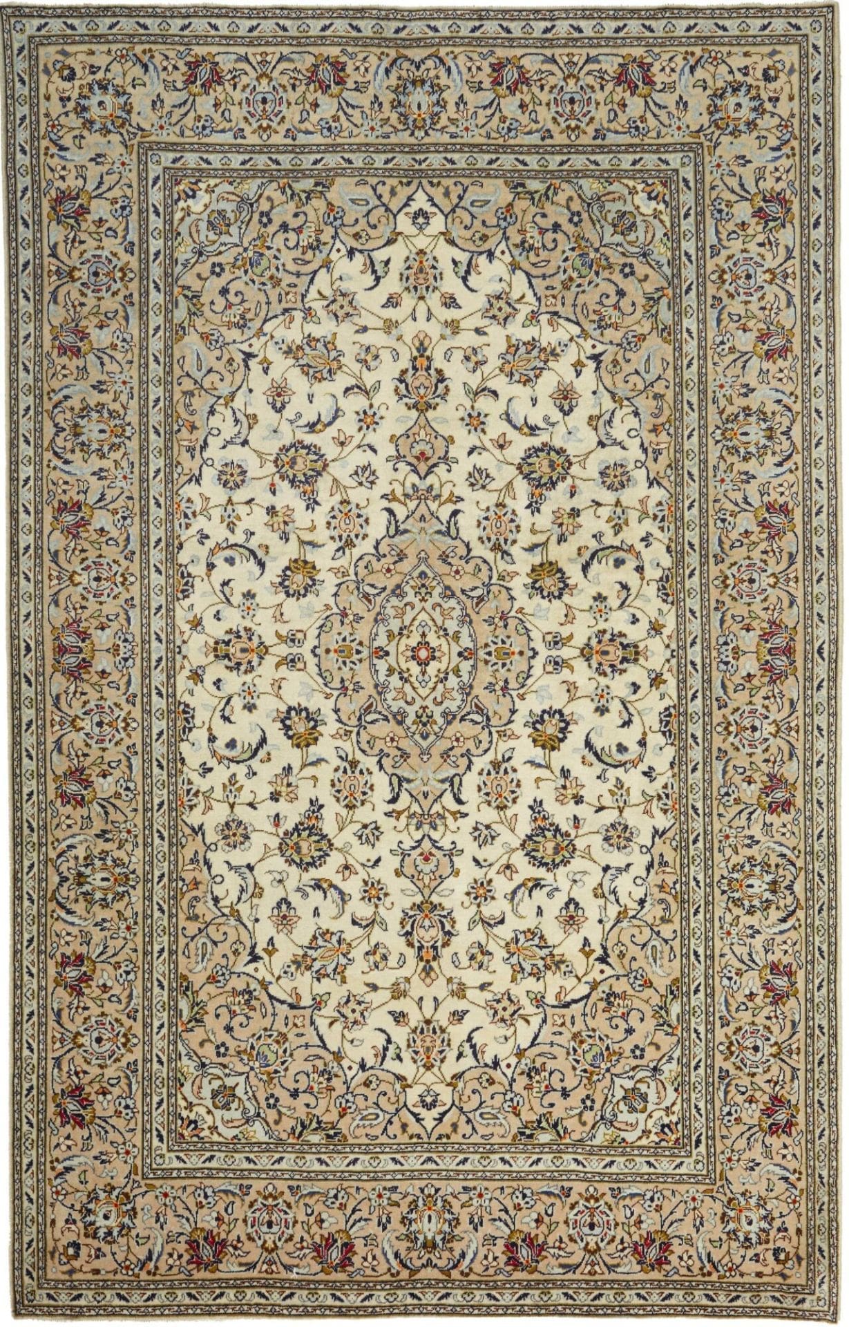 Kashan Teppich 193 x 298 cm, handgeknüpft, Schurwolle, Perserteppich