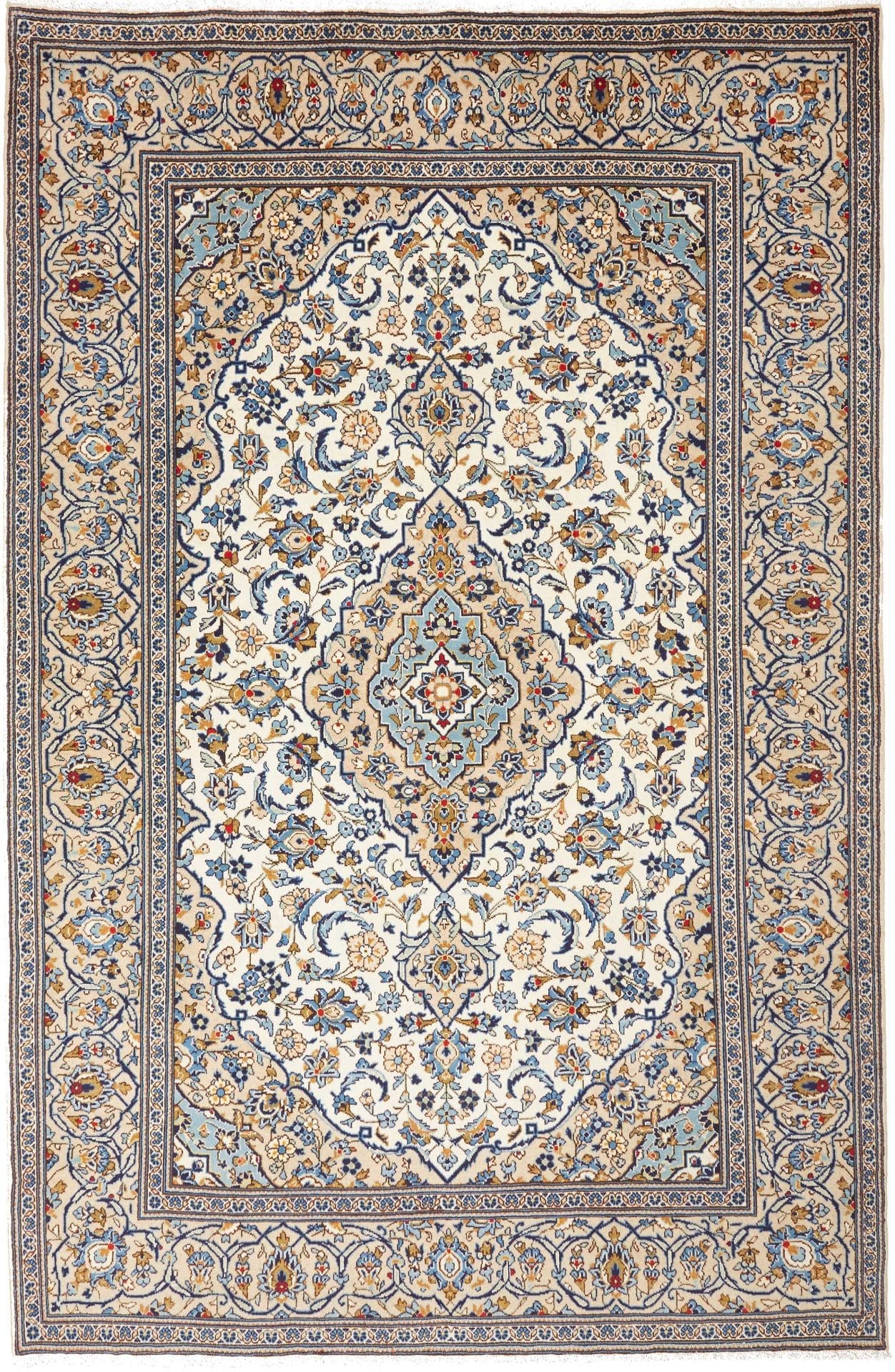 Kashan Teppich 196 x 295 cm, handgeknüpft, Perserteppich