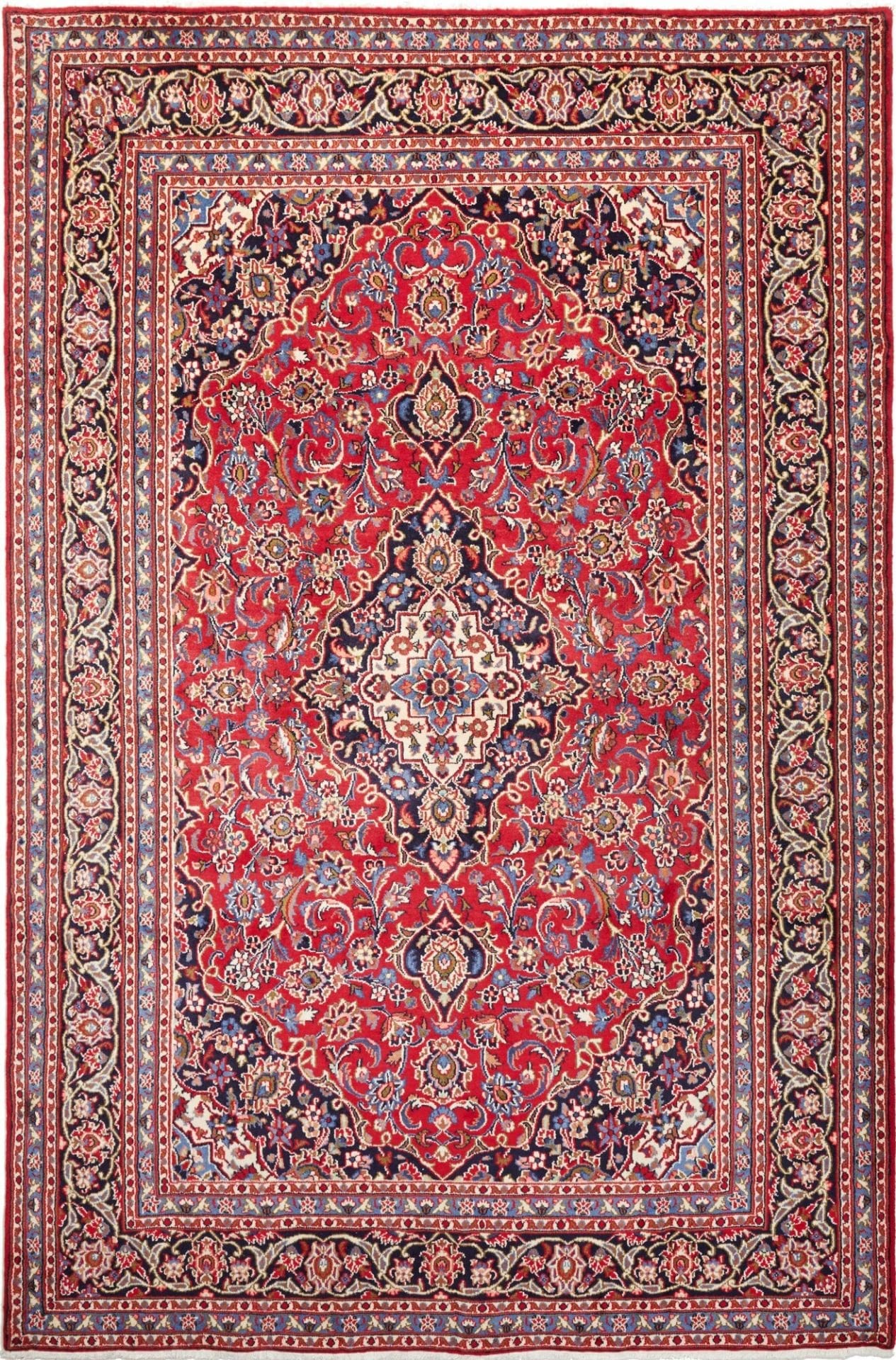 Kashan Teppich 197 x 302cm - Handgeknüpft, Perserteppich, Wolle