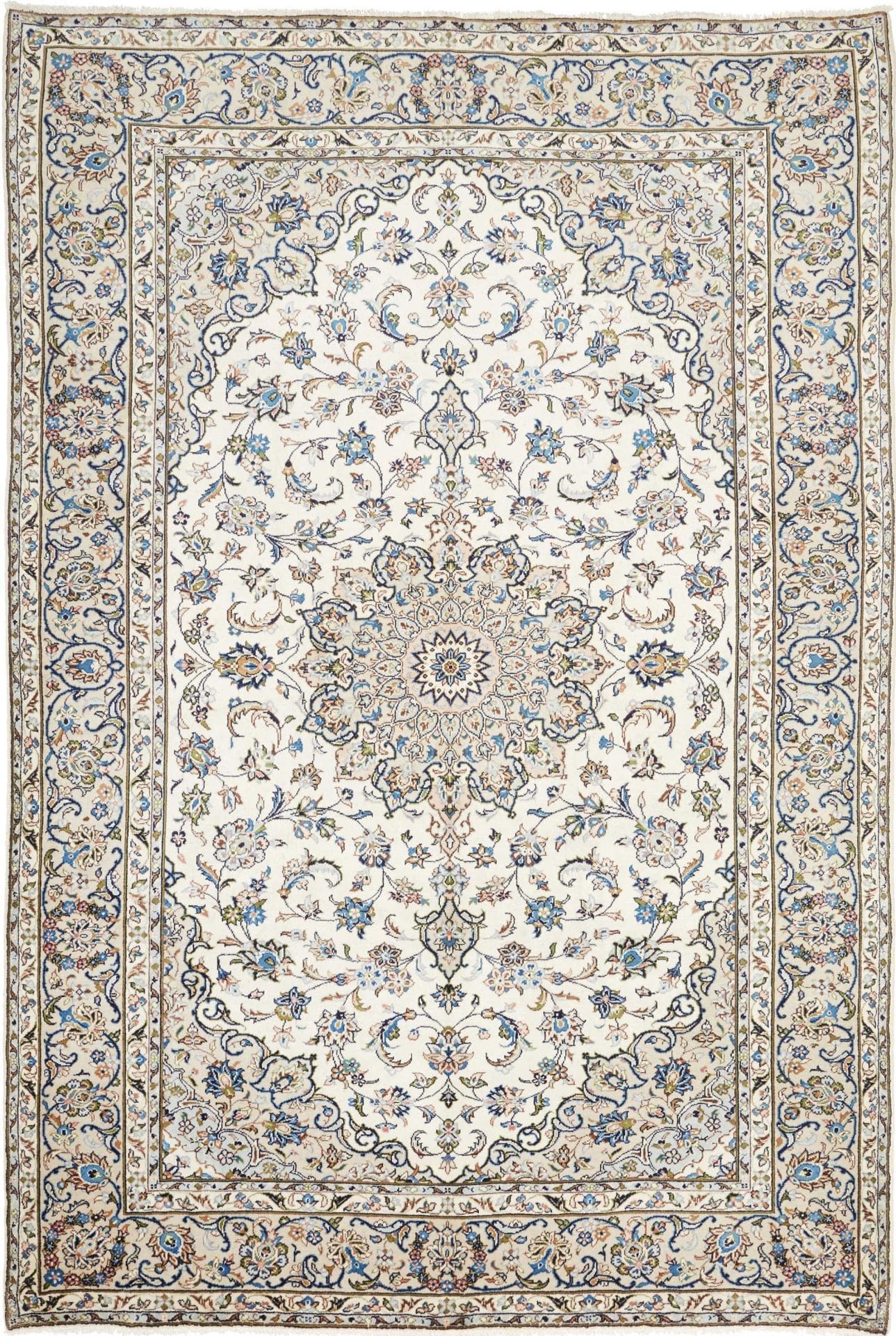 Kashan Teppich 198 x 290 cm, handgeknüpft, Schurwolle, Perserteppich