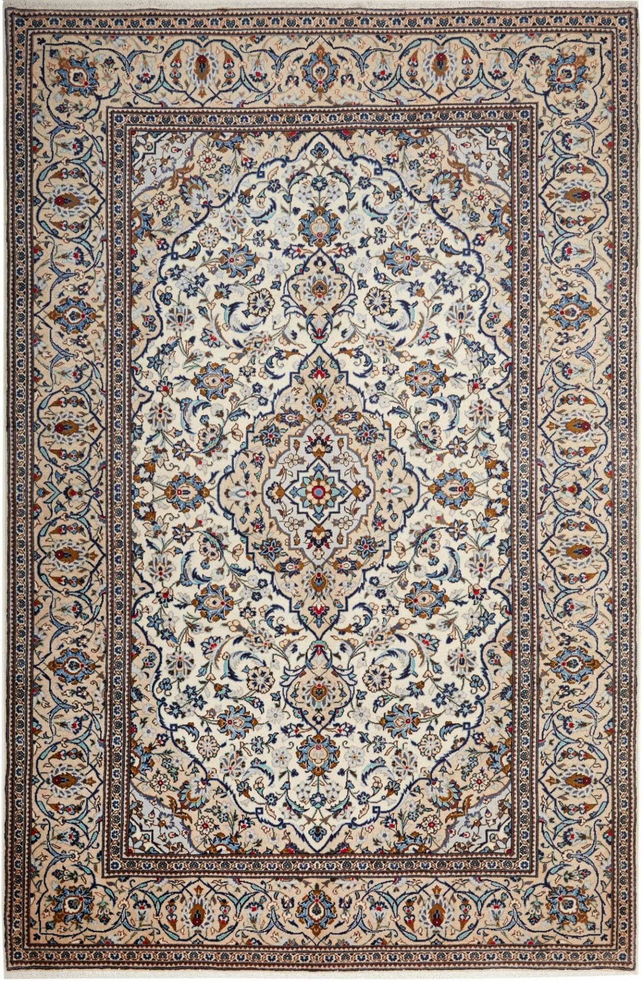 Kashan Teppich 198 x 294 cm, Perserteppich, handgeknüpft, Wolle