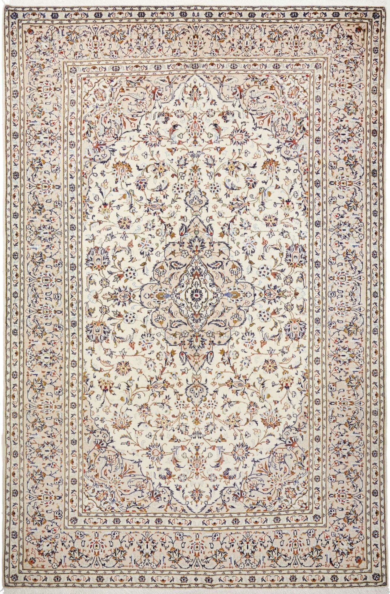 Kashan Teppich 198 x 294cm, handgeknüpft, Wolle, Perserteppich