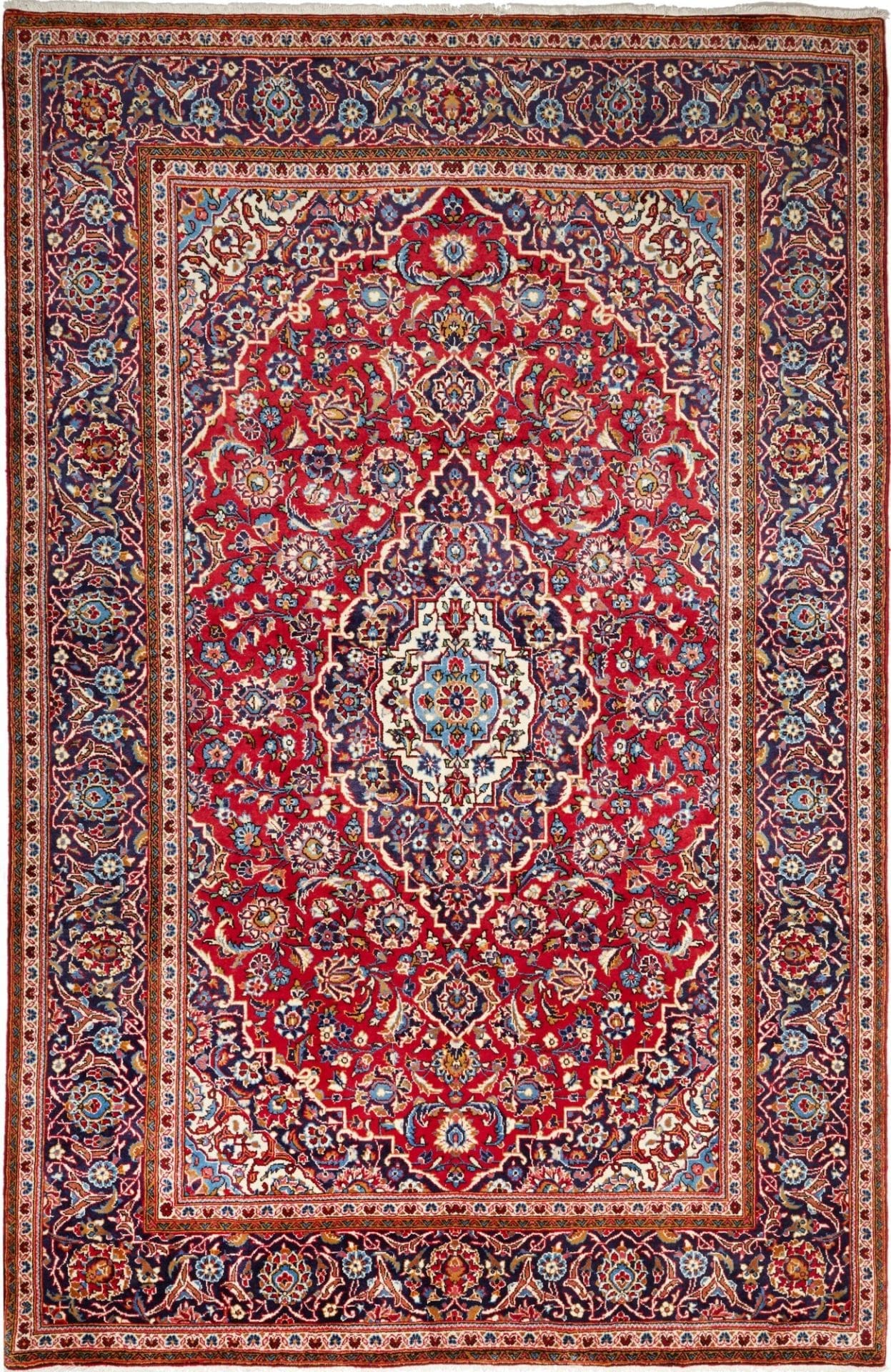 Kashan Teppich 198 x 303cm, Schurwolle, handgeknüpft, Perserteppich