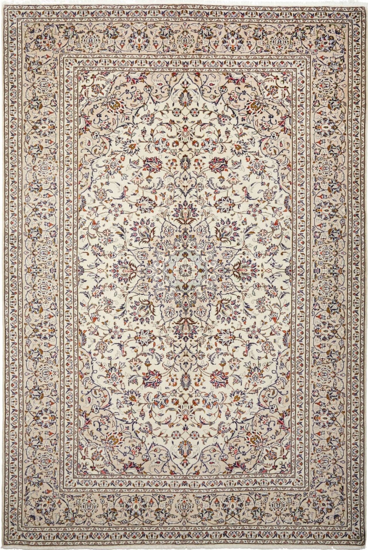 Kashan Teppich 199 x 292 cm, Schurwolle, handgeknüpft, Perserteppich