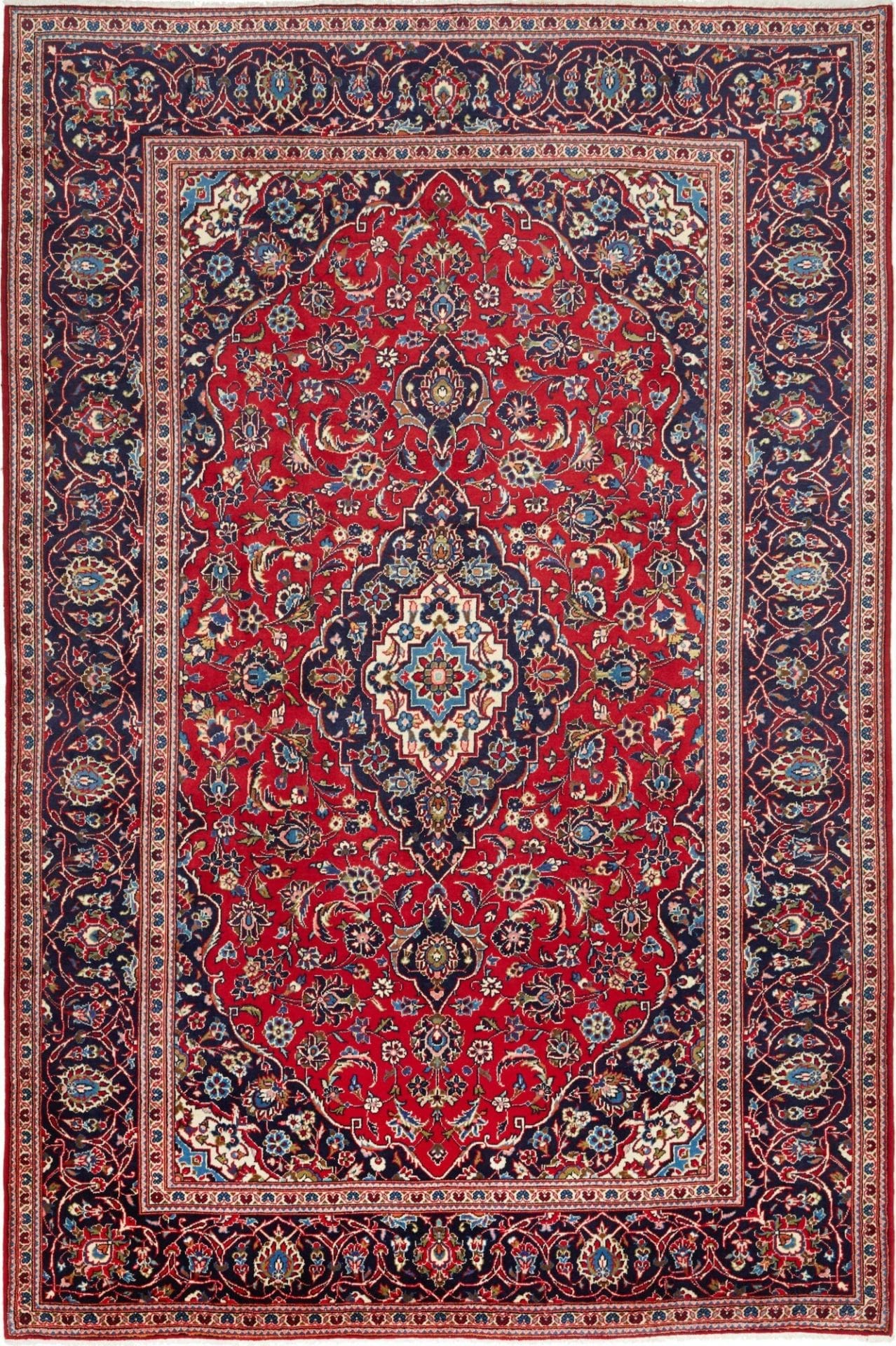 Kashan Teppich 200 x 297 cm, handgeknüpft, Schurwolle, Perserteppich