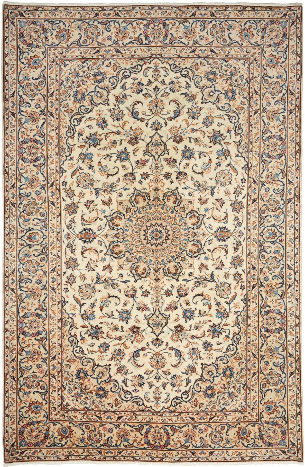 Kashan Teppich 200 x 300cm, handgeknüpft, Schurwolle, Perserteppich