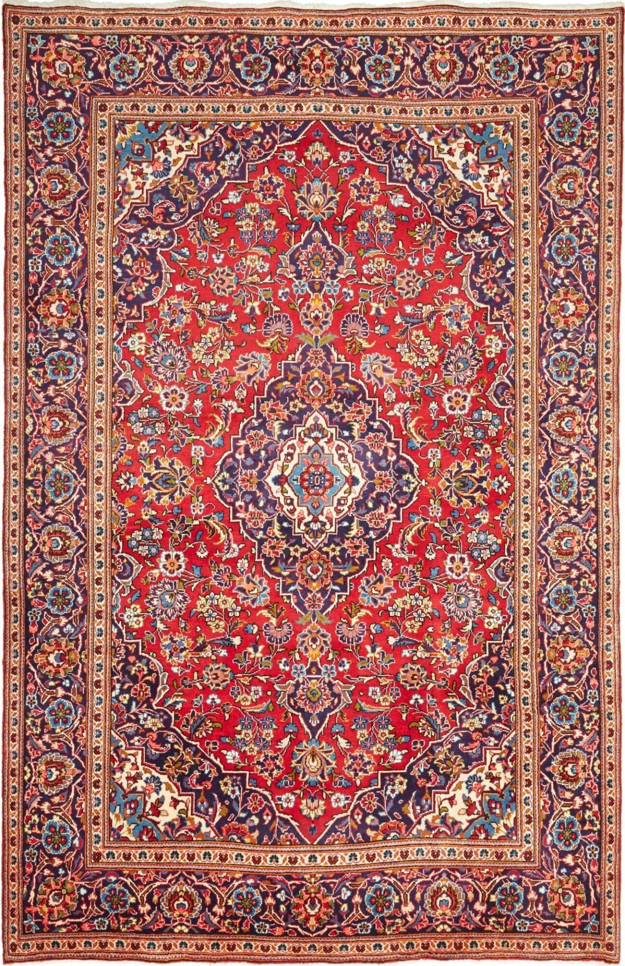 Kashan Teppich 200 x 304 cm, Schurwolle, handgeknüpft, Perserteppich