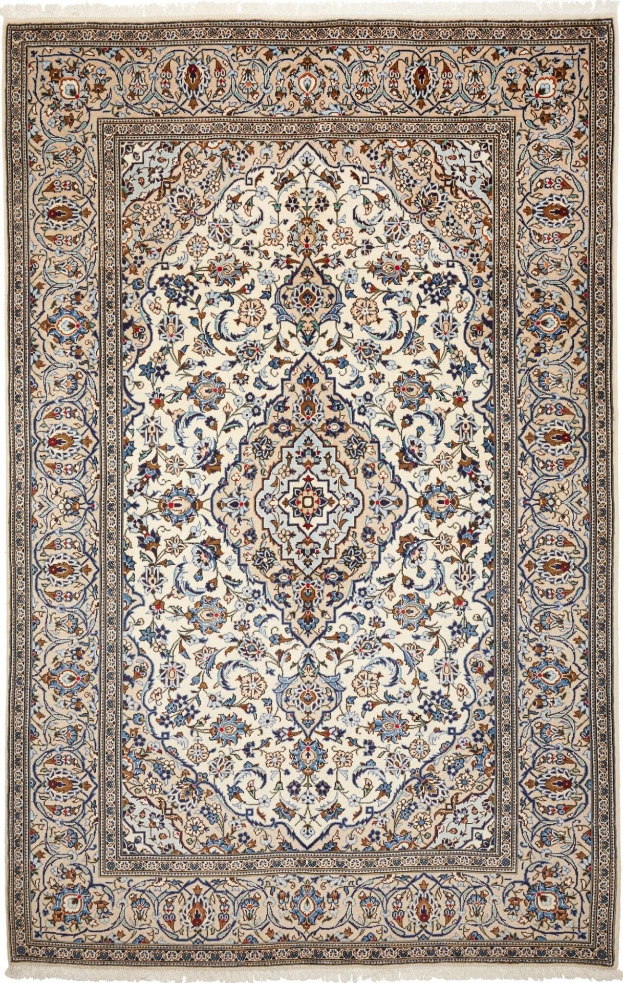 Kashan Teppich 200 x 304cm, handgeknüpft, Perserteppich, Wolle
