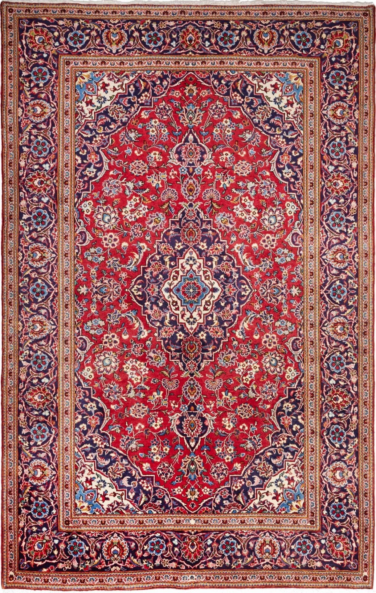 Kashan Teppich 200 x 304cm, handgeknüpft, Schurwolle, Perserteppich