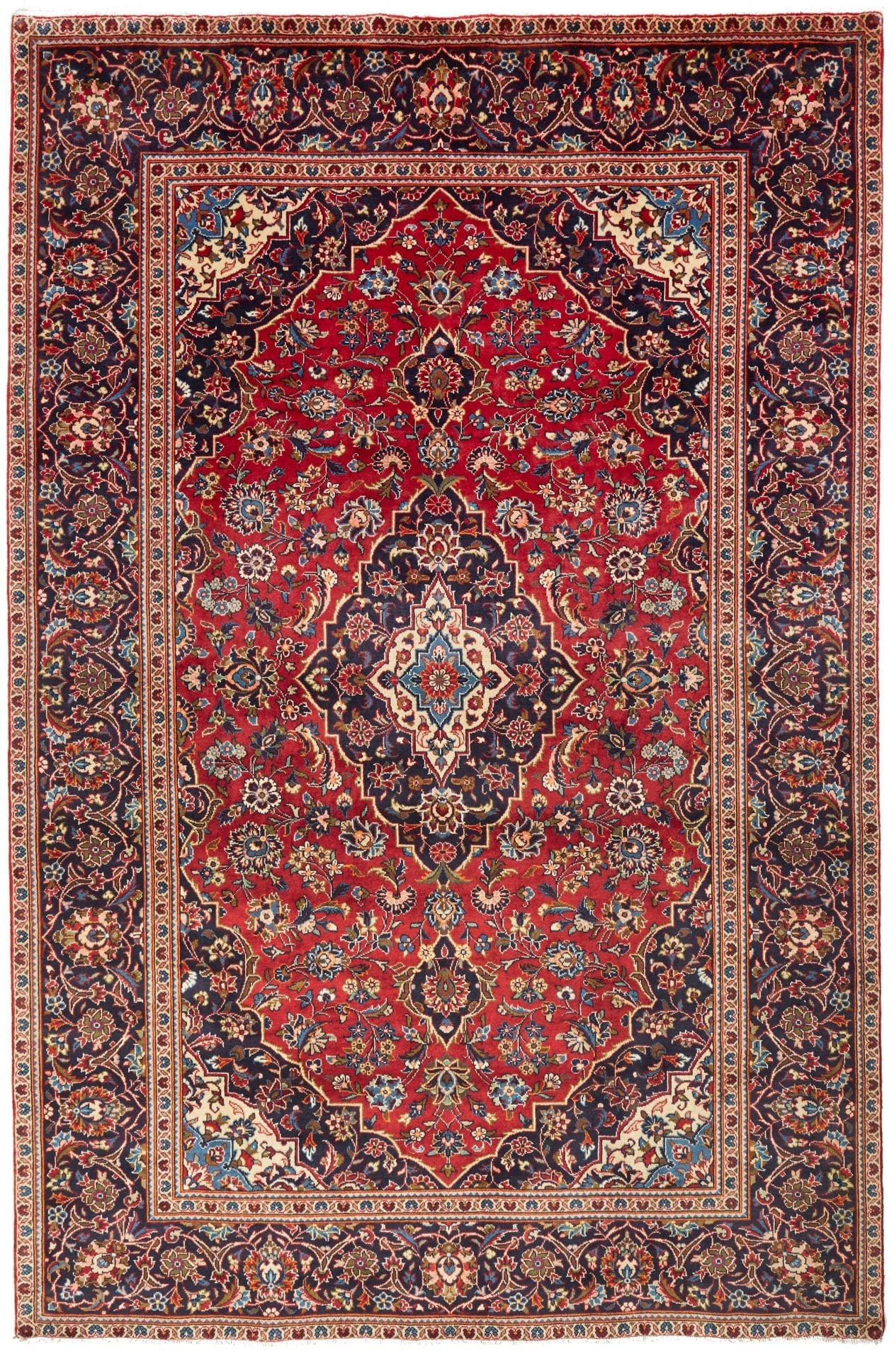 Kashan Teppich 201 x 300 cm, Schurwolle, handgeknüpft, Perserteppich