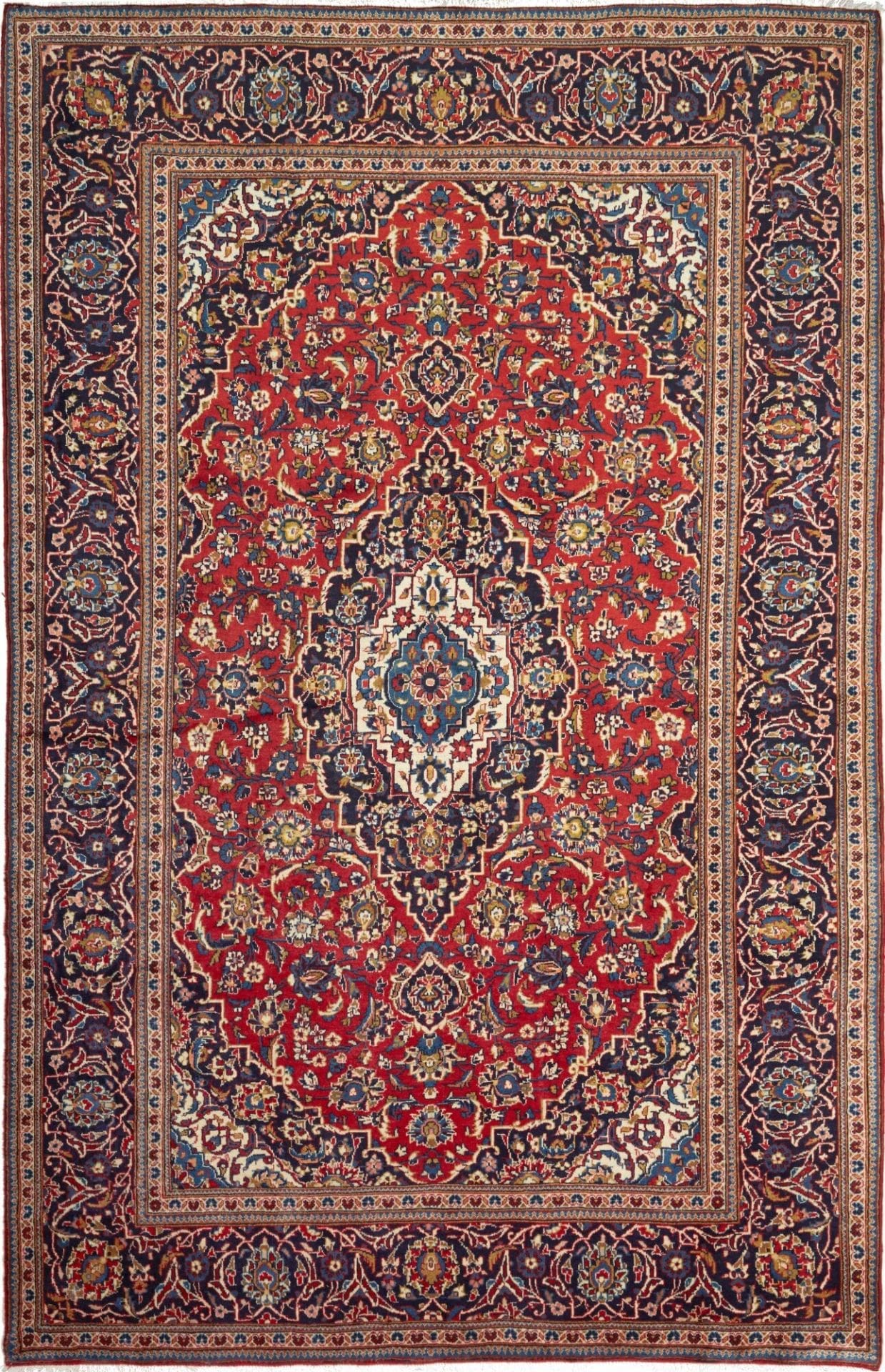 Kashan Teppich 201 x 310 cm, handgeknüpft, Schurwolle, Perserteppich