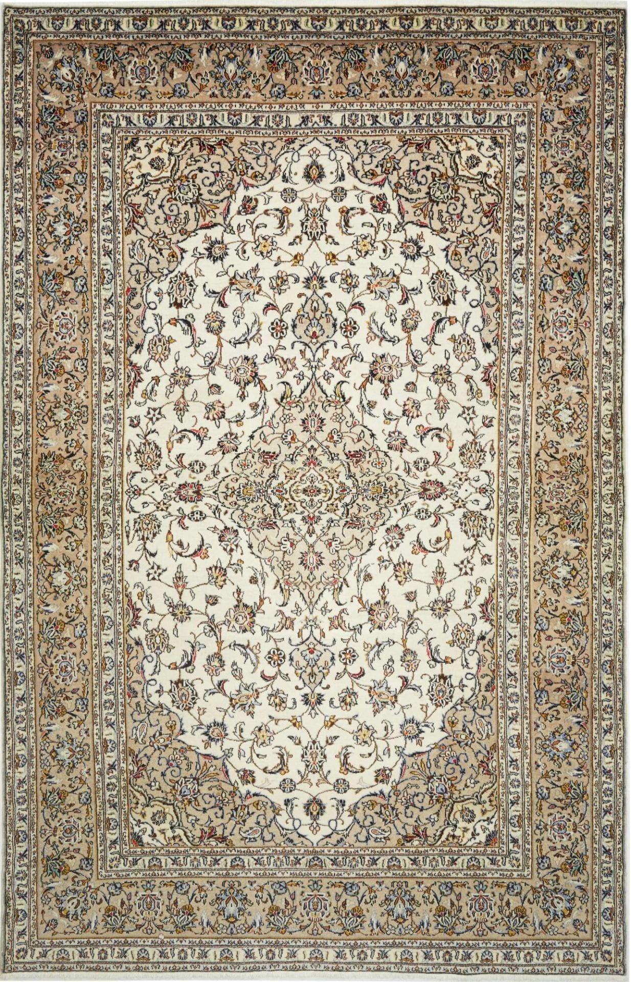 Kashan Teppich 201 x 312 cm, Schurwolle, handgeknüpft, Perserteppich