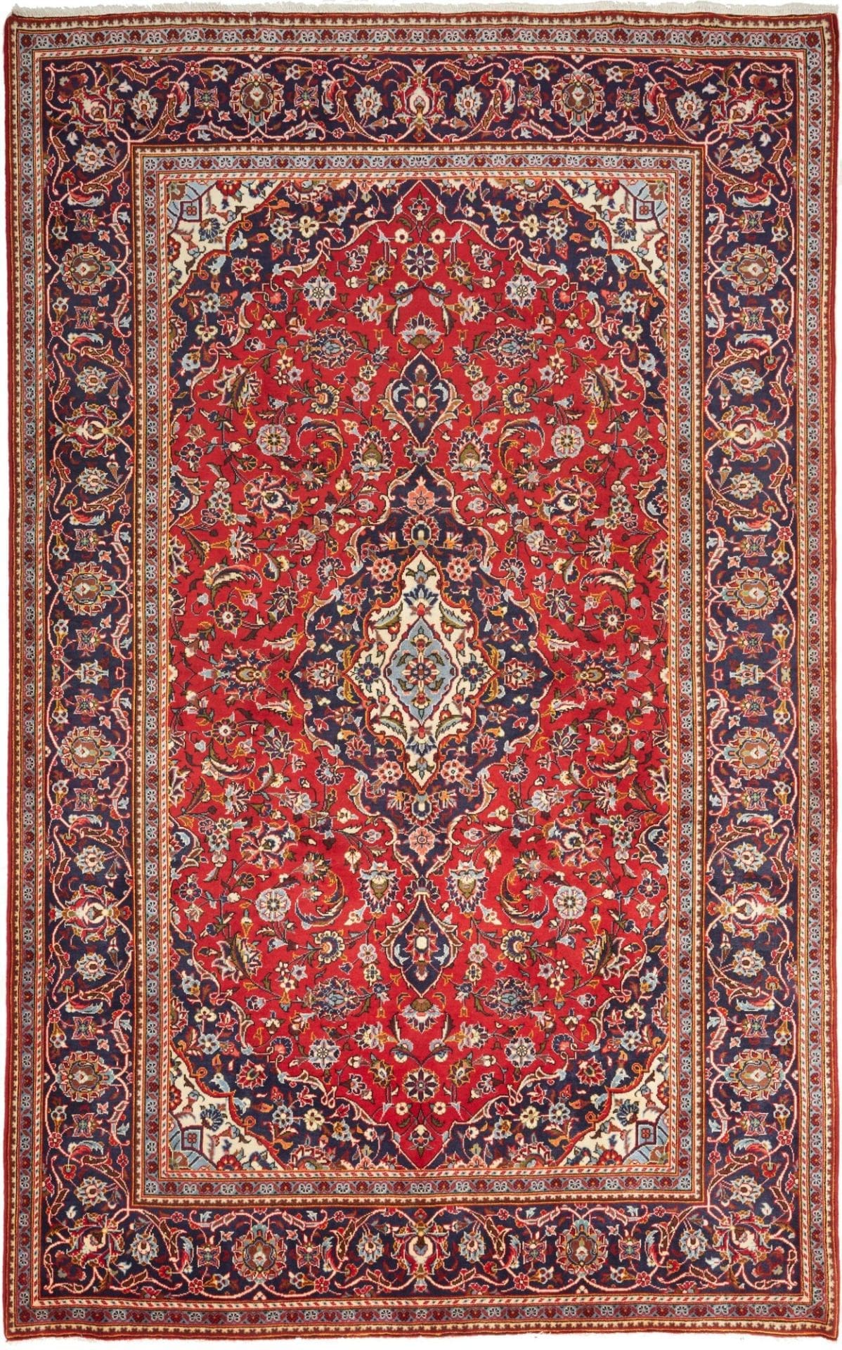 Kashan Teppich 201 x 314 cm, Schurwolle, Perserteppich, handgeknüpft
