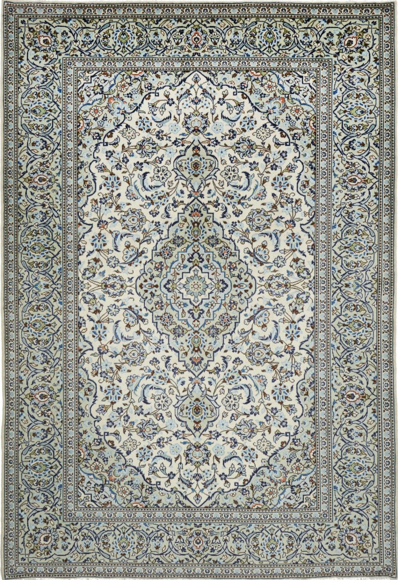 Kashan Teppich 203 x 295 cm, handgeknüpft, Perserteppich, Schurwolle