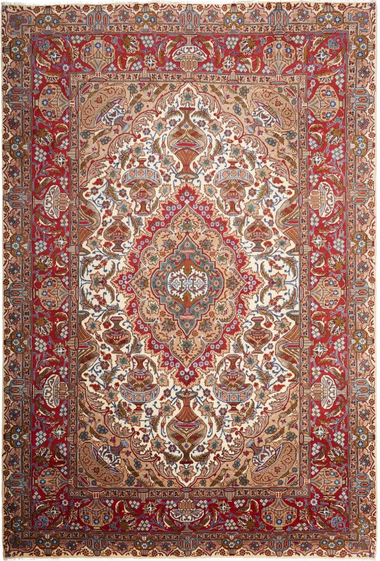 Kashan Teppich 203 x 295cm, handgeknüpft, Perserteppich, Wolle