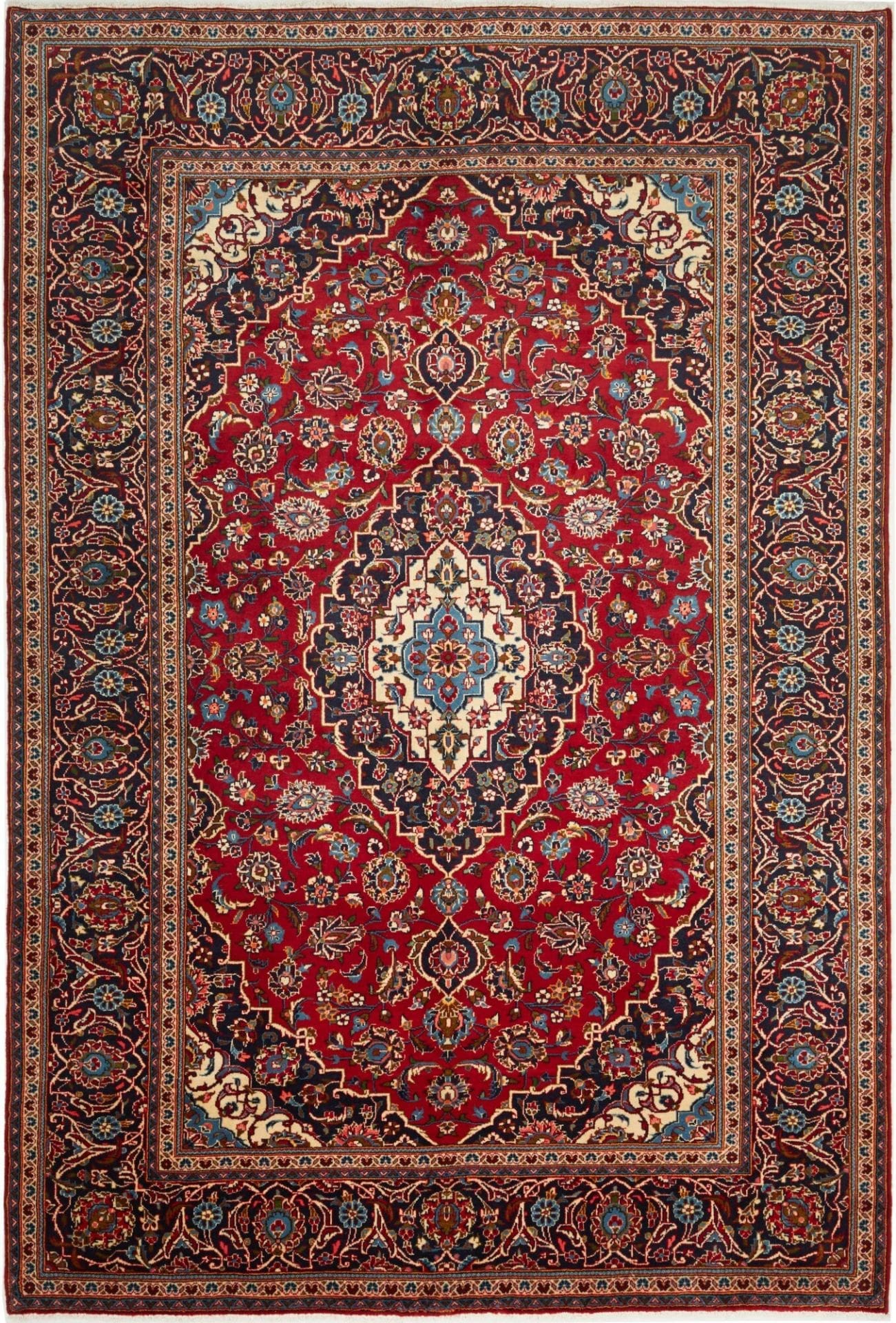Kashan Teppich 203 x 297 cm – Handgeknüpft, Schurwolle, Perserteppich