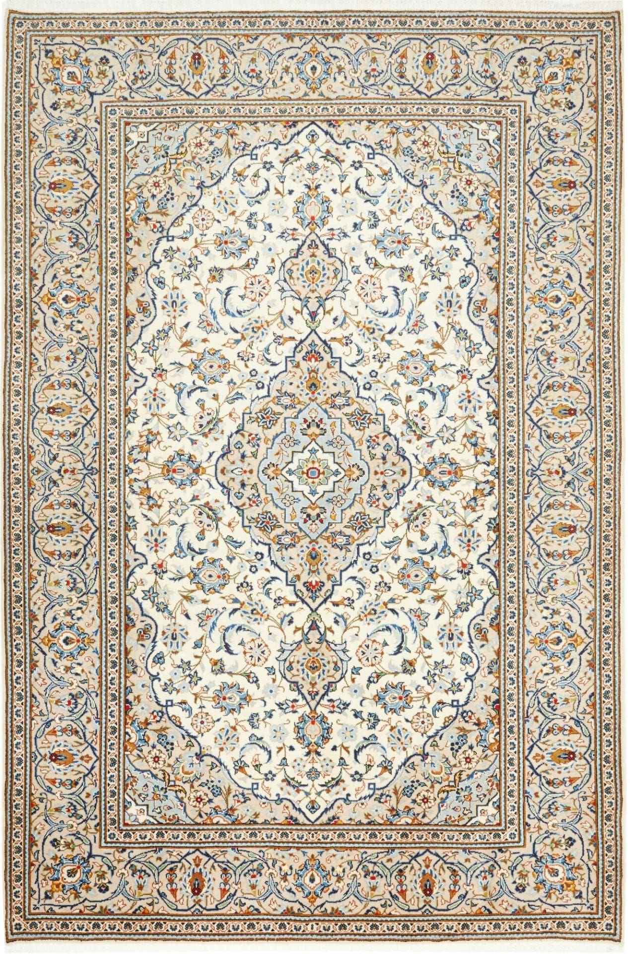 Kashan Teppich 203 x 300 cm, handgeknüpft, Schurwolle, Perserteppich