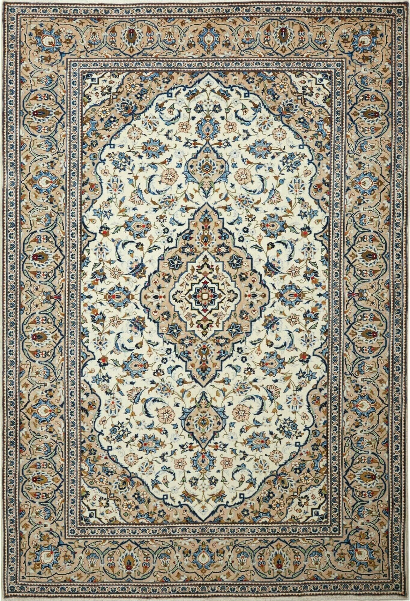 Kashan Teppich 203 x 300cm, handgeknüpft, Perserteppich mit Schurwolle