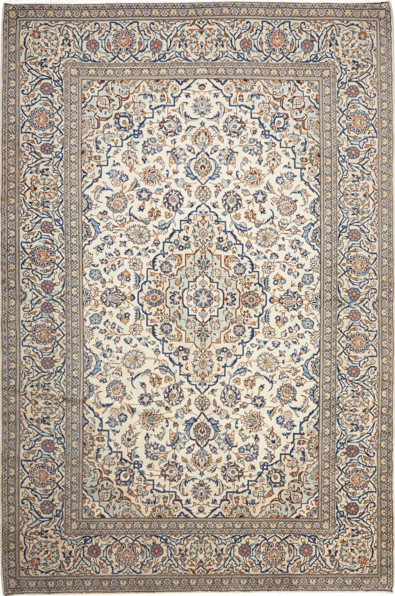 Kashan Teppich 203 x 303 cm, handgeknüpft, Schurwolle, Perserteppich