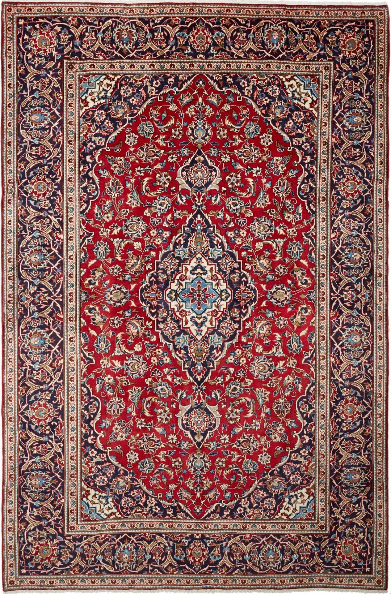 Kashan Teppich 203 x 303 cm, Schurwolle, handgeknüpft, Perserteppich