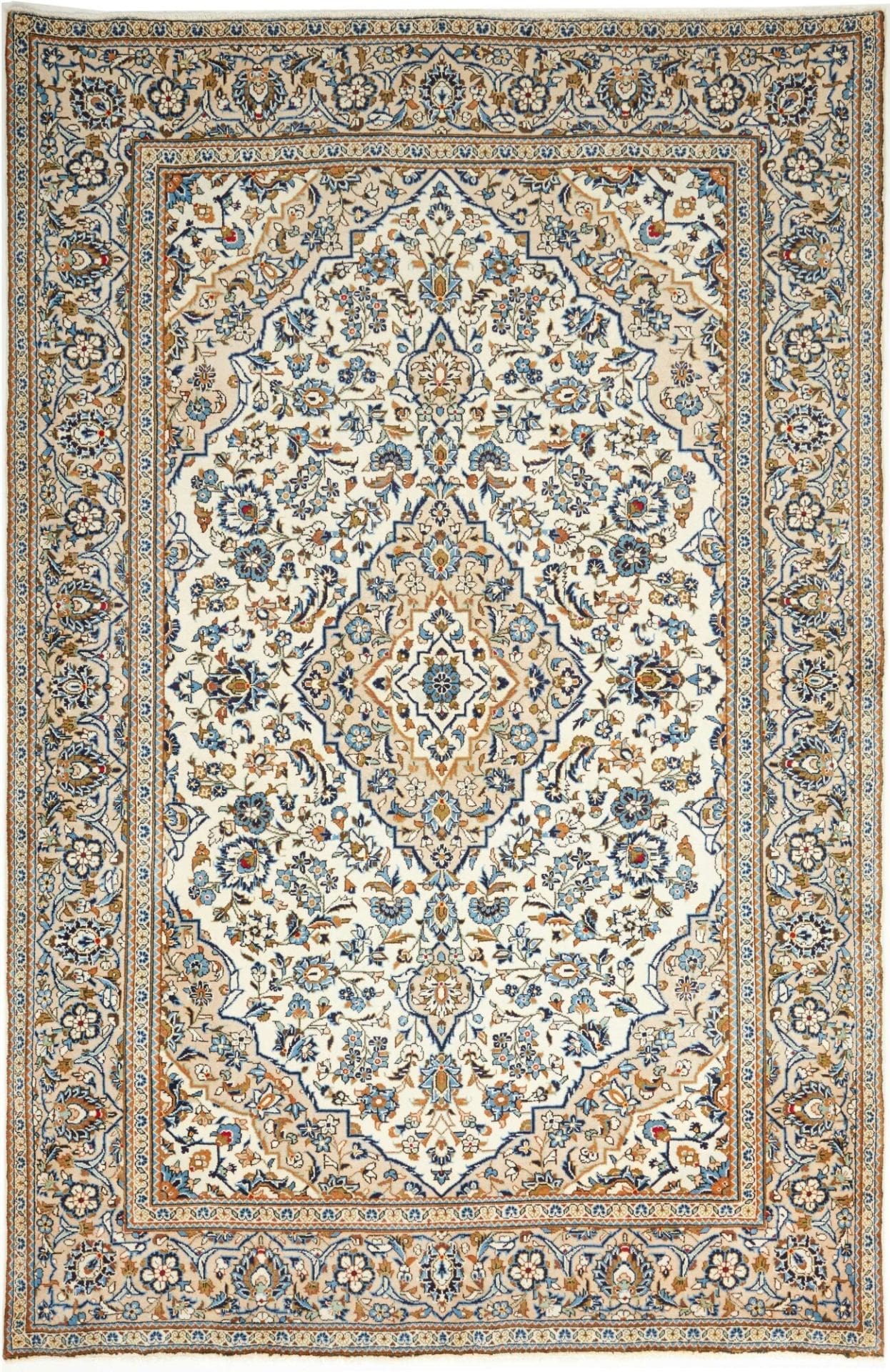 Kashan Teppich 203 x 304 cm, handgeknüpft, persisches Muster