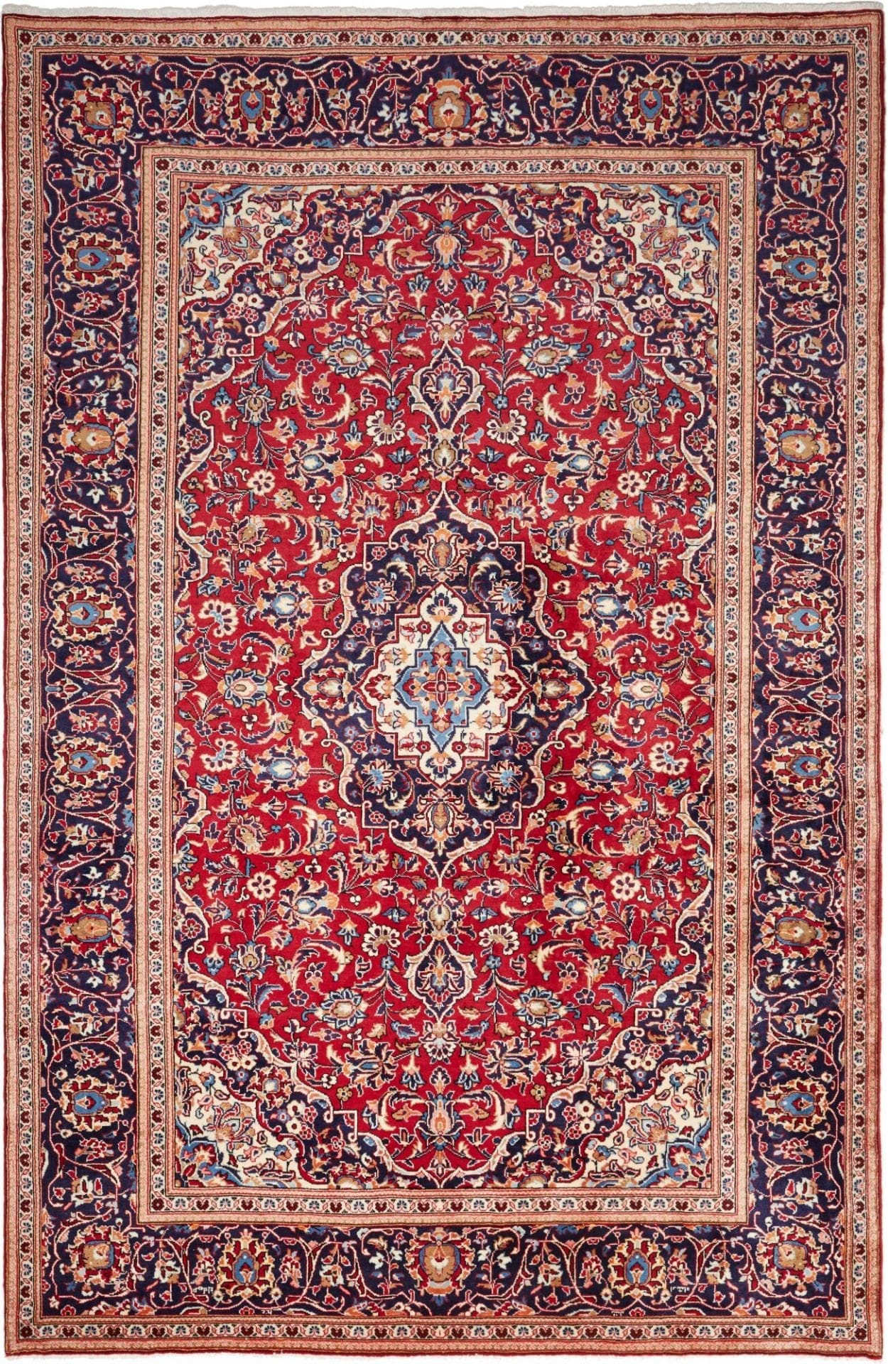 Kashan Teppich 203 x 304cm, Schurwolle, handgeknüpft, Perserteppich