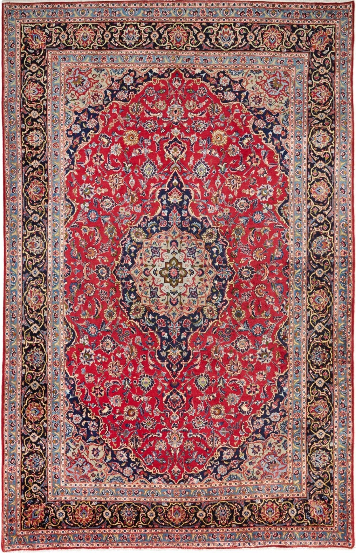Kashan Teppich 203 x 312cm, handgeknüpft, Schurwolle, Perserteppich