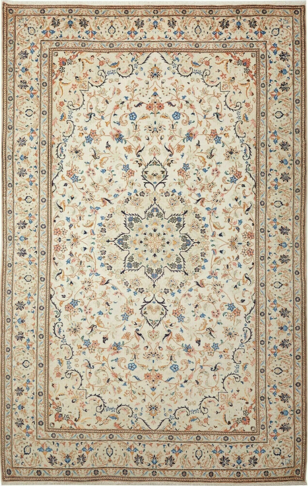 Kashan Teppich 203 x 312cm, Schurwolle, handgeknüpft, Perserteppich
