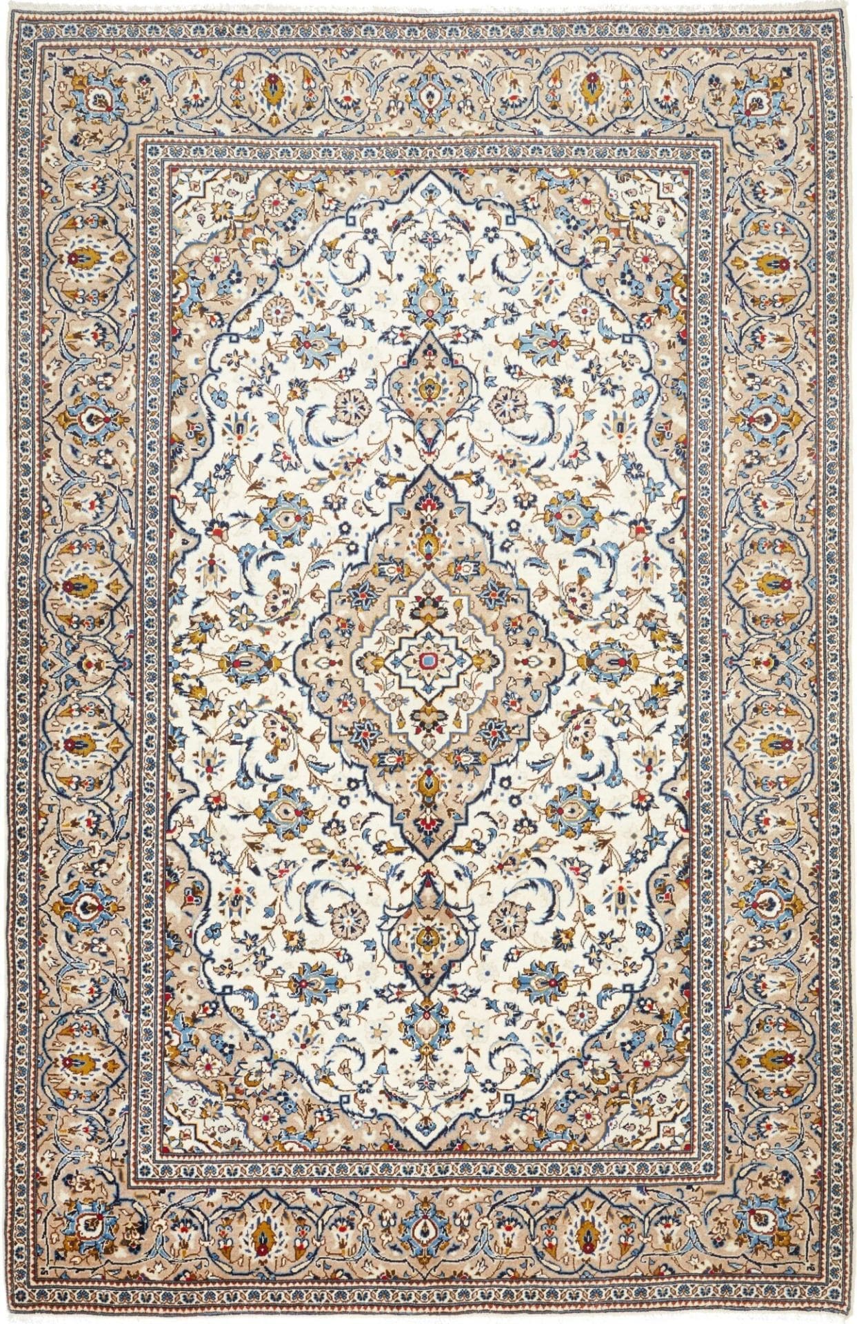 Kashan Teppich 203x306cm aus Schurwolle, handgeknüpft, Perserteppich