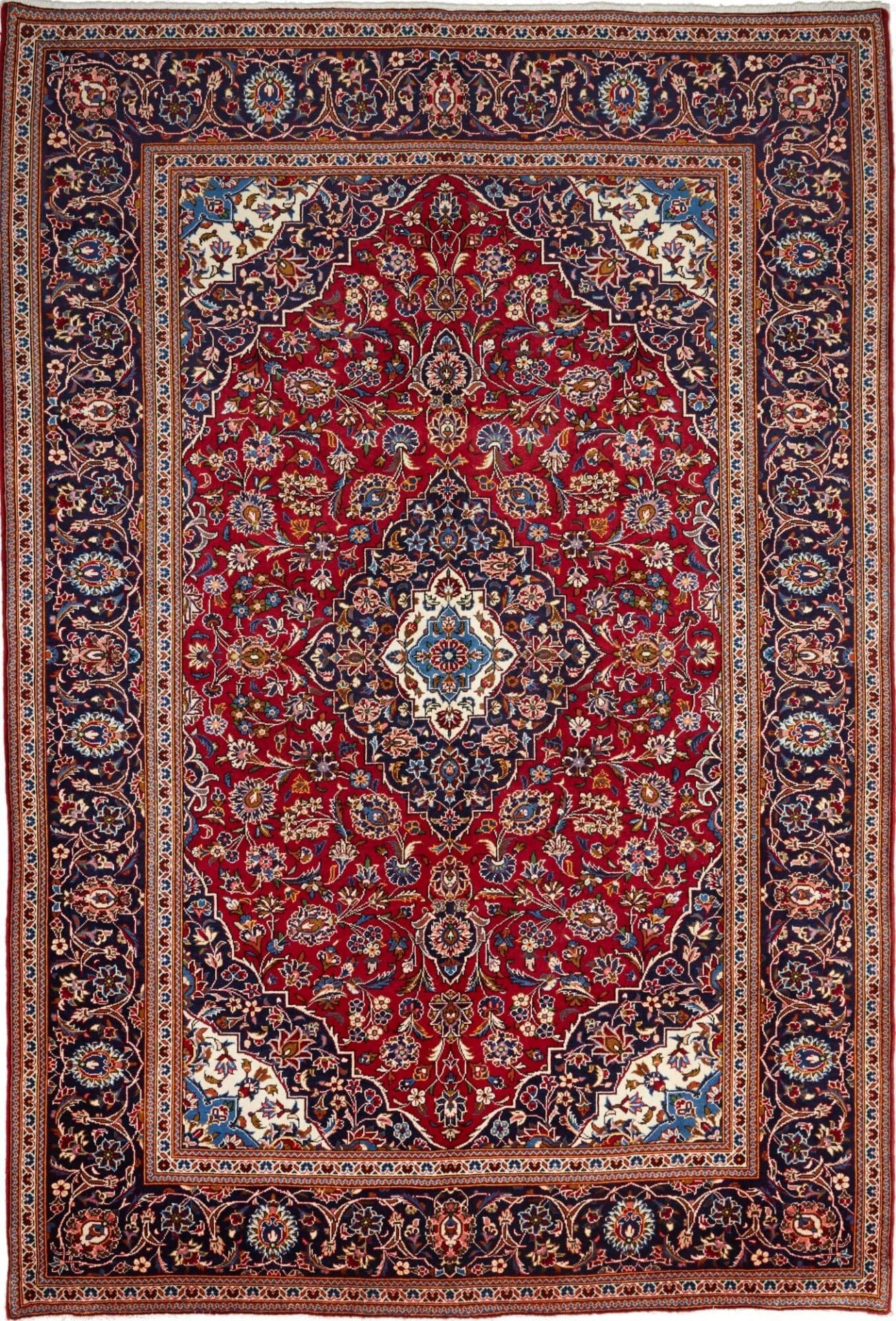 Kashan Teppich 205 x 295cm | Handgeknüpft | Schurwolle | Perserteppich