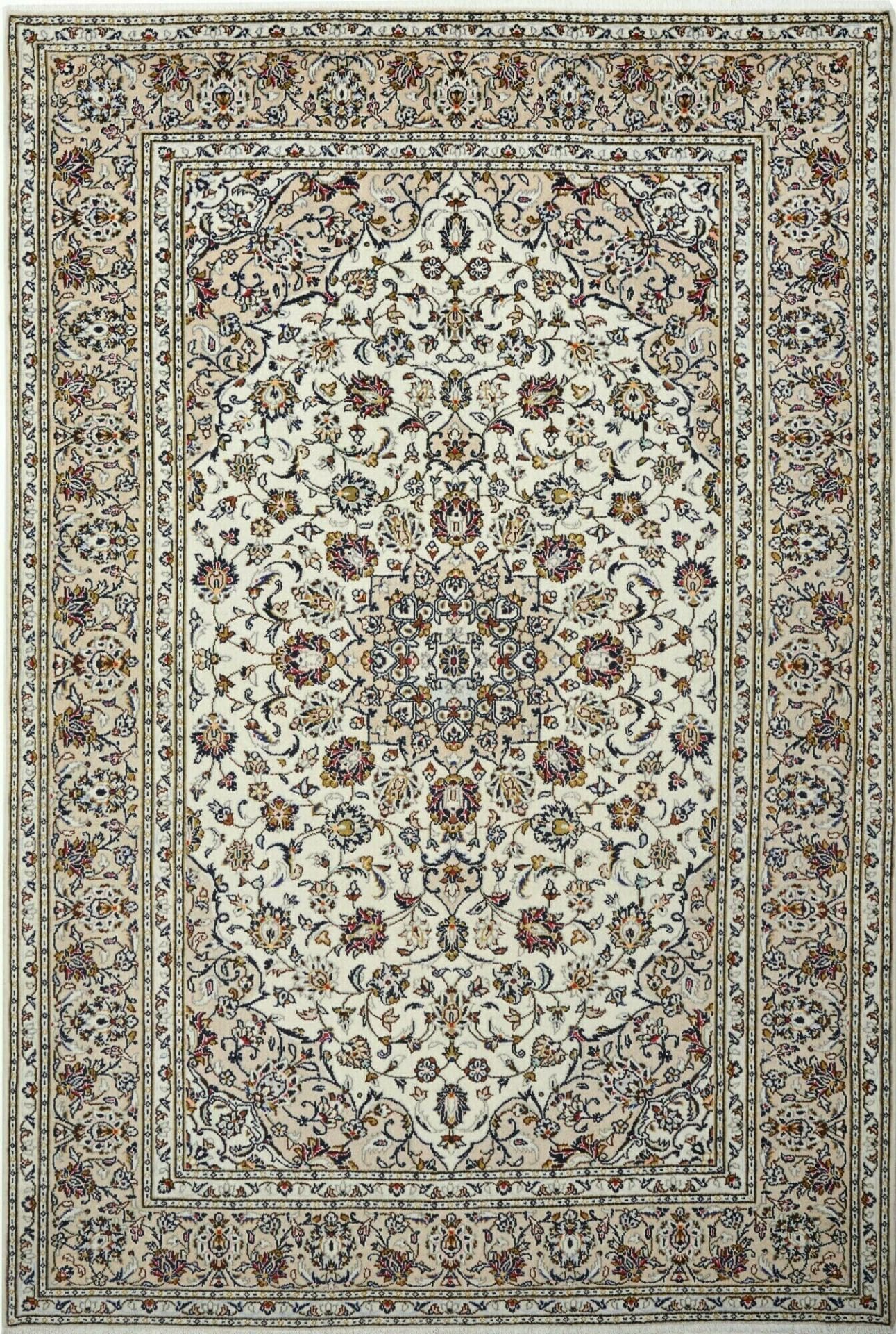 Kashan Teppich 205 x 298 cm, Schurwolle, handgeknüpft, Perserteppich
