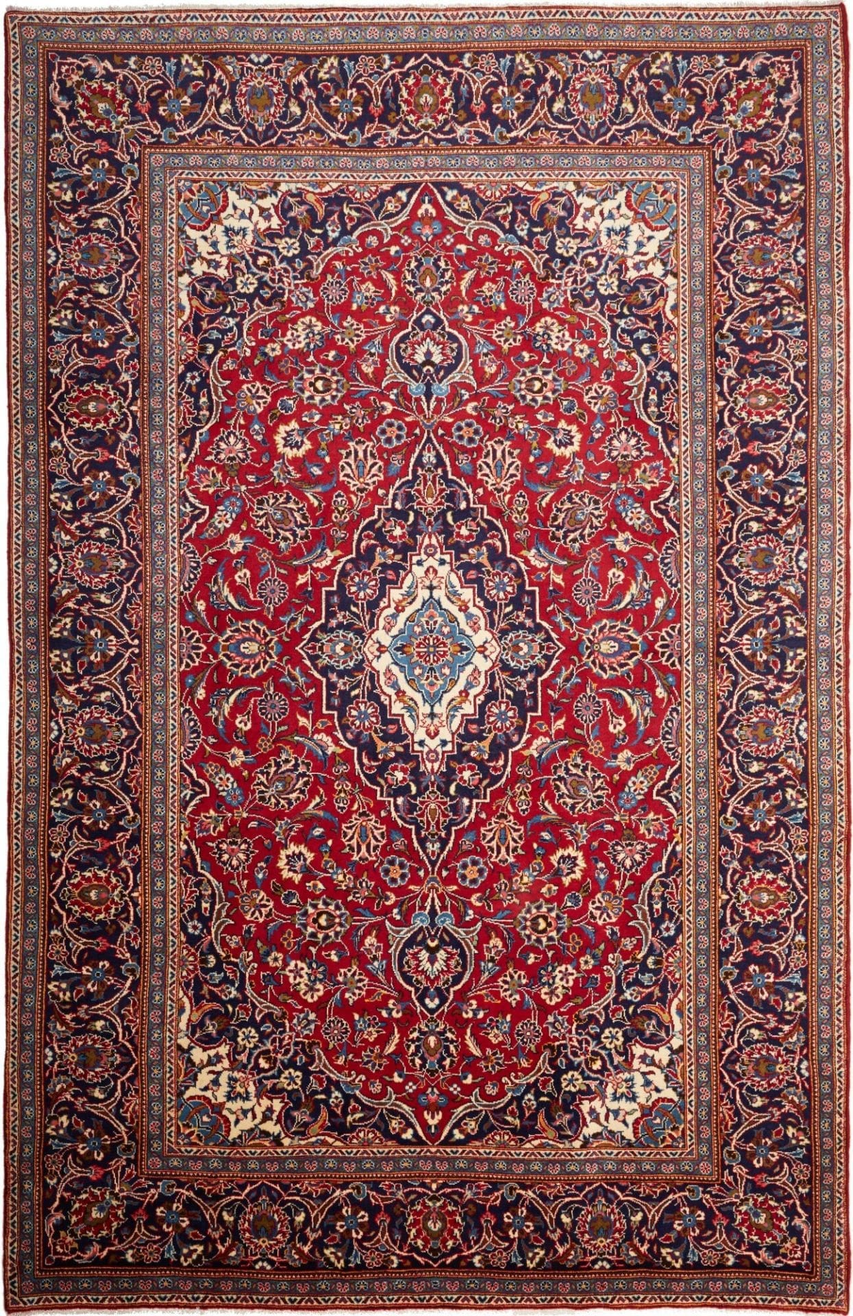 Kashan Teppich 206 x 297cm - Exotische Muster, Schurwolle, handgeknüpft