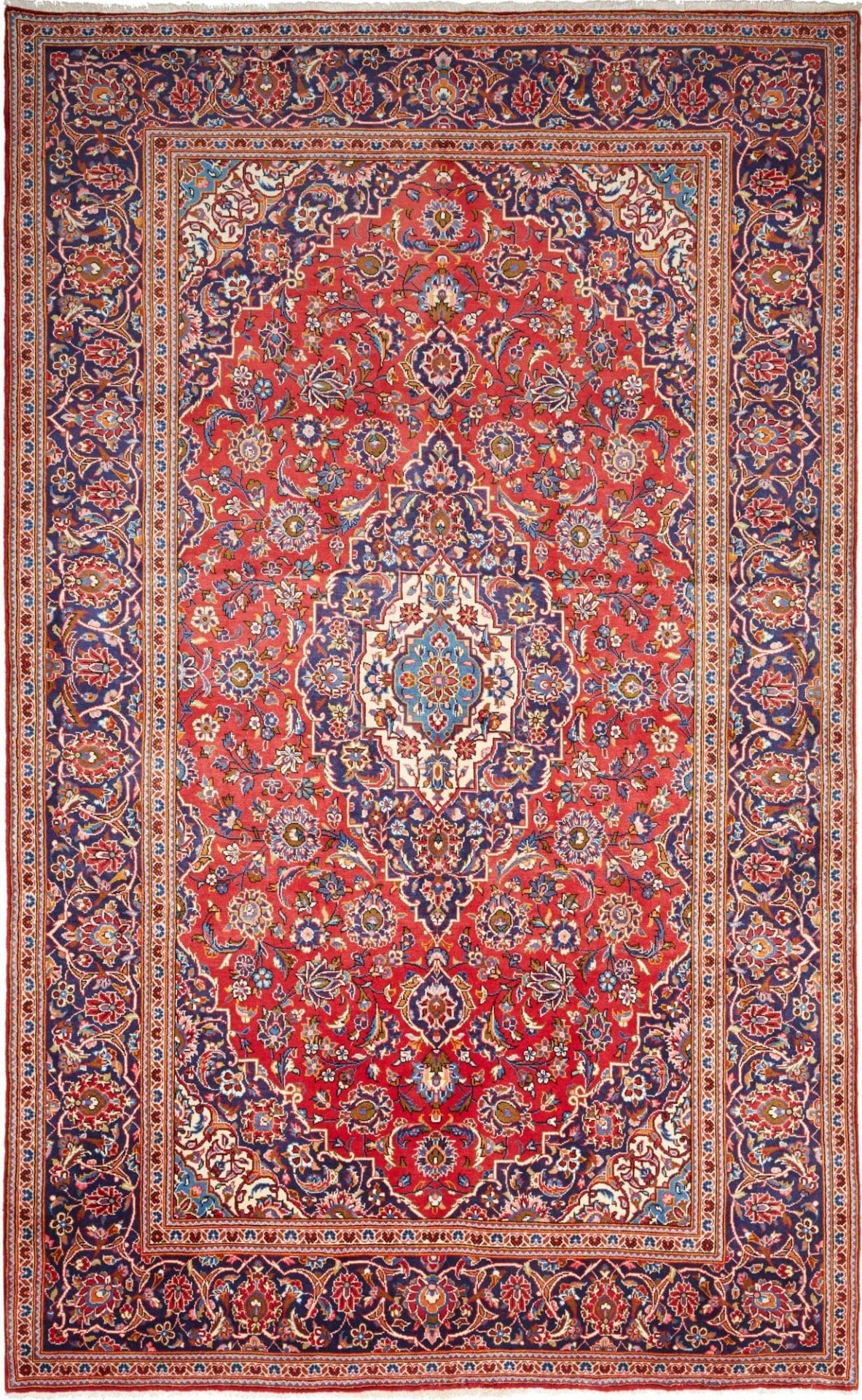 Kashan Teppich 206 x 327cm, handgeknüpft, Perserteppich, Wolle