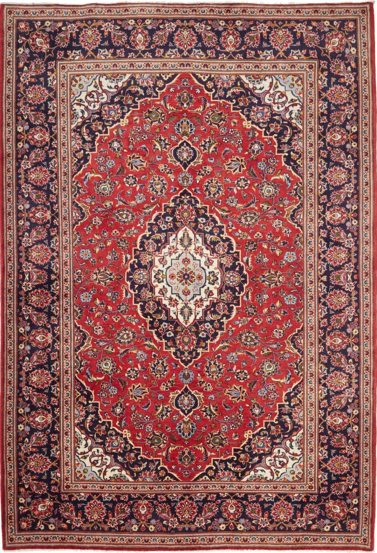 Kashan Teppich 208 x 300cm, Schurwolle, handgeknüpft, Perserteppich