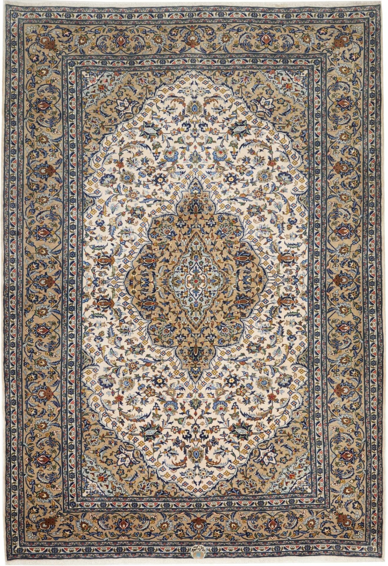 Kashan Teppich 213 x 304 cm, handgeknüpft, persisches Design