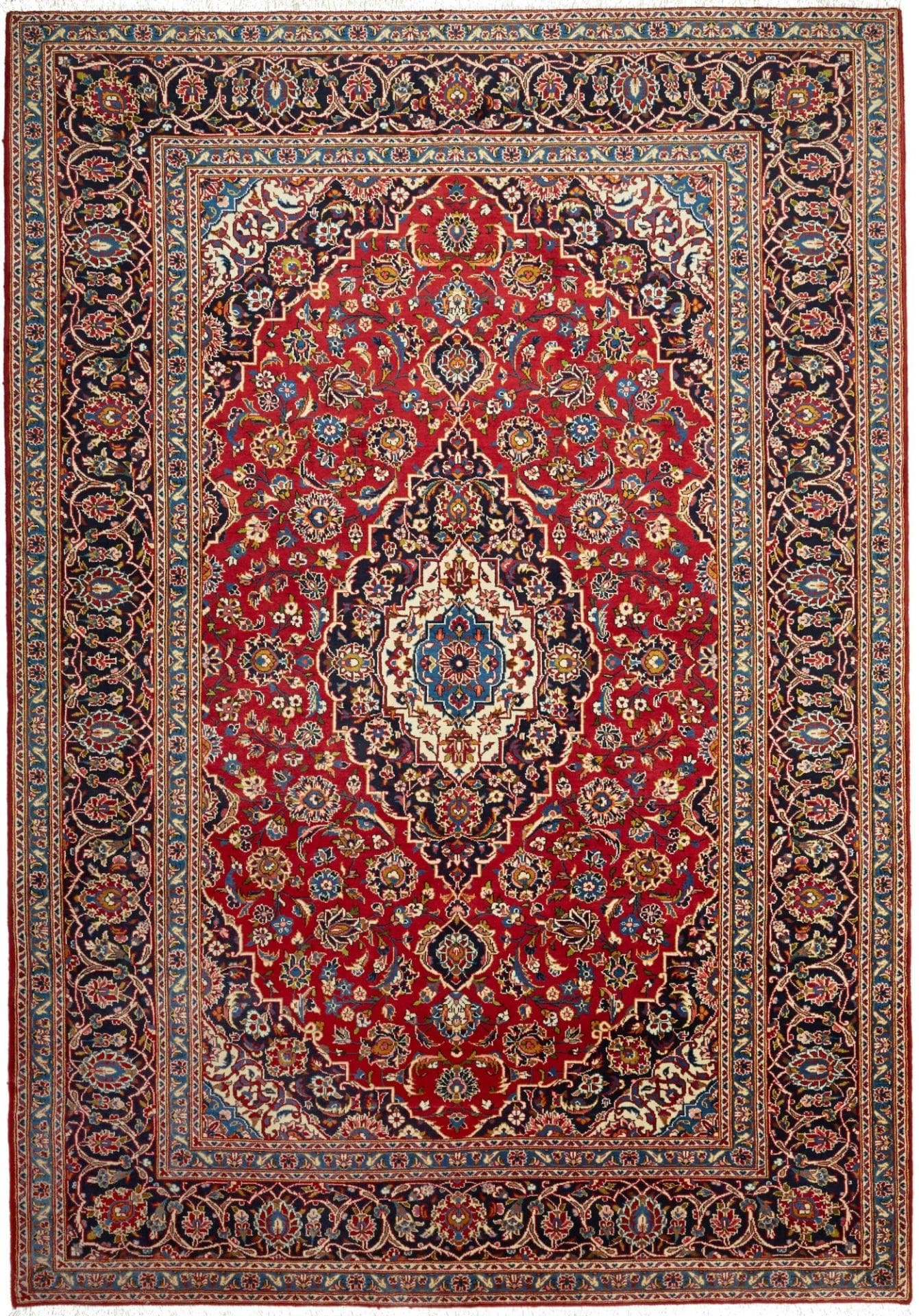 Kashan Teppich 235 x 332 cm, handgeknüpft, aus Schurwolle, Perserteppich