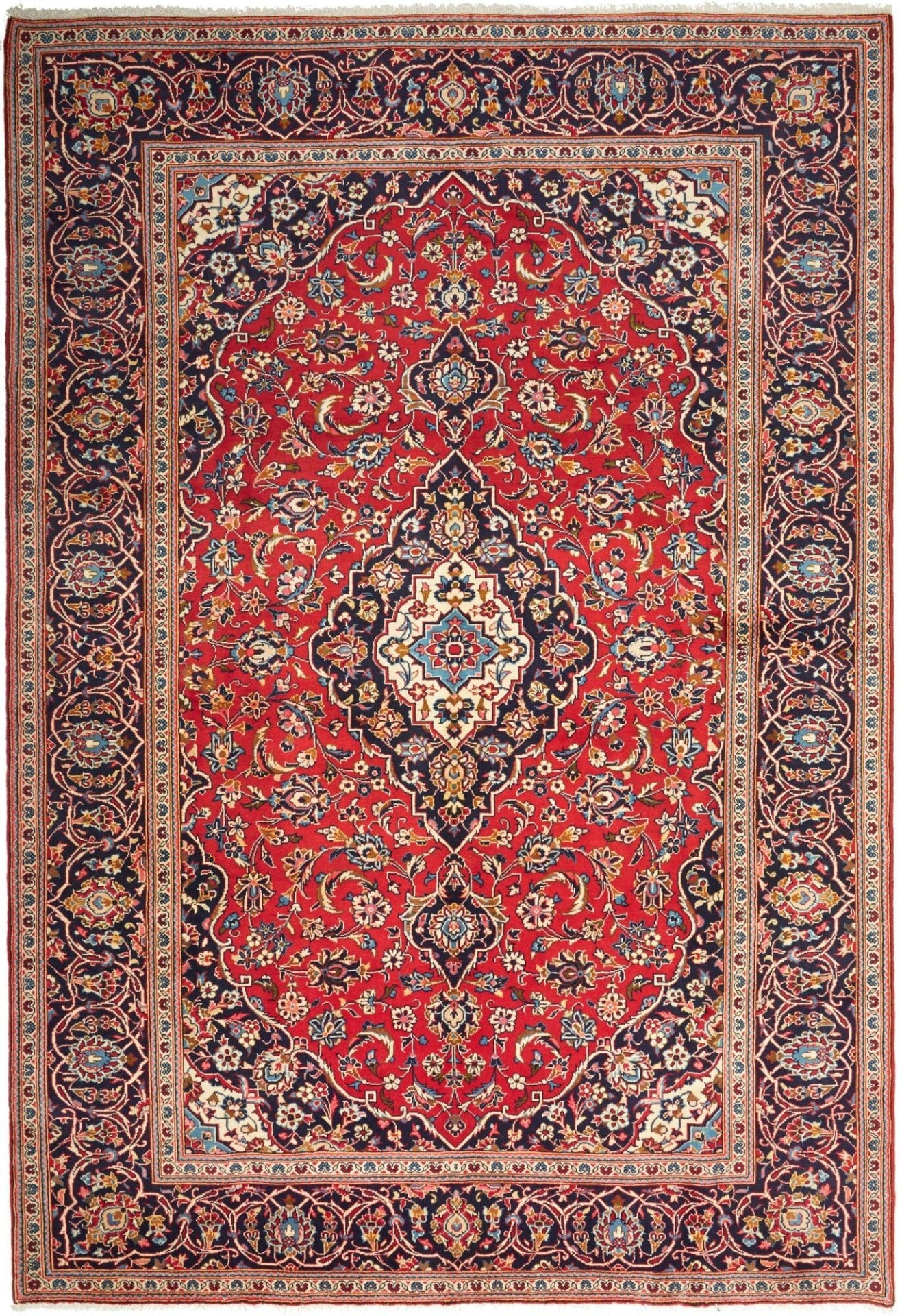 Kashan Teppich 243 x 355 cm, handgeknüpft, Perserteppich