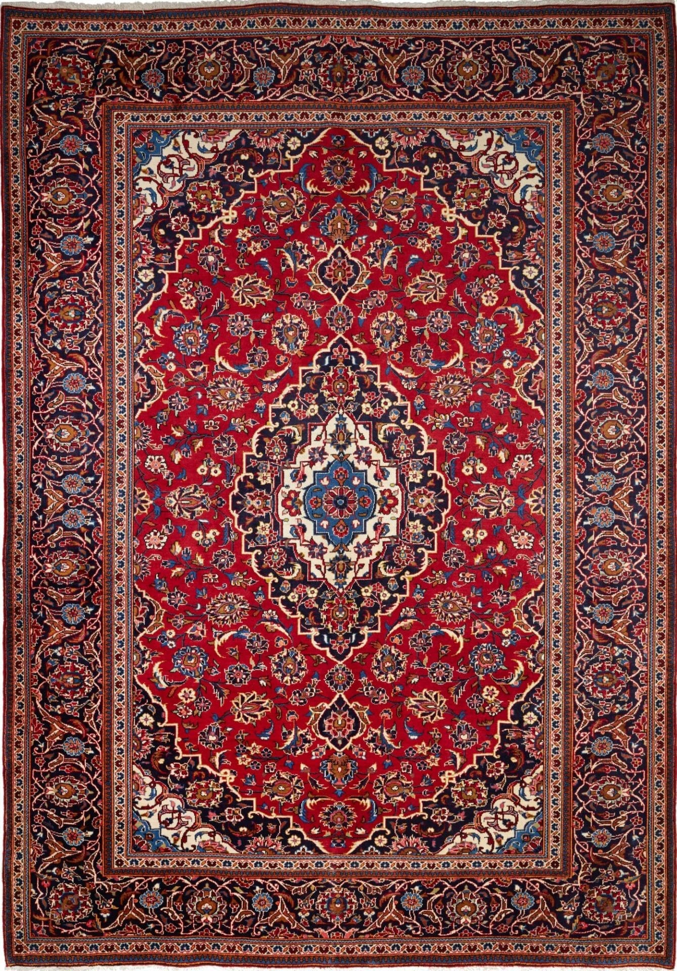 Kashan Teppich 245 x 345 cm, handgeknüpft, Perserteppich, Wolle
