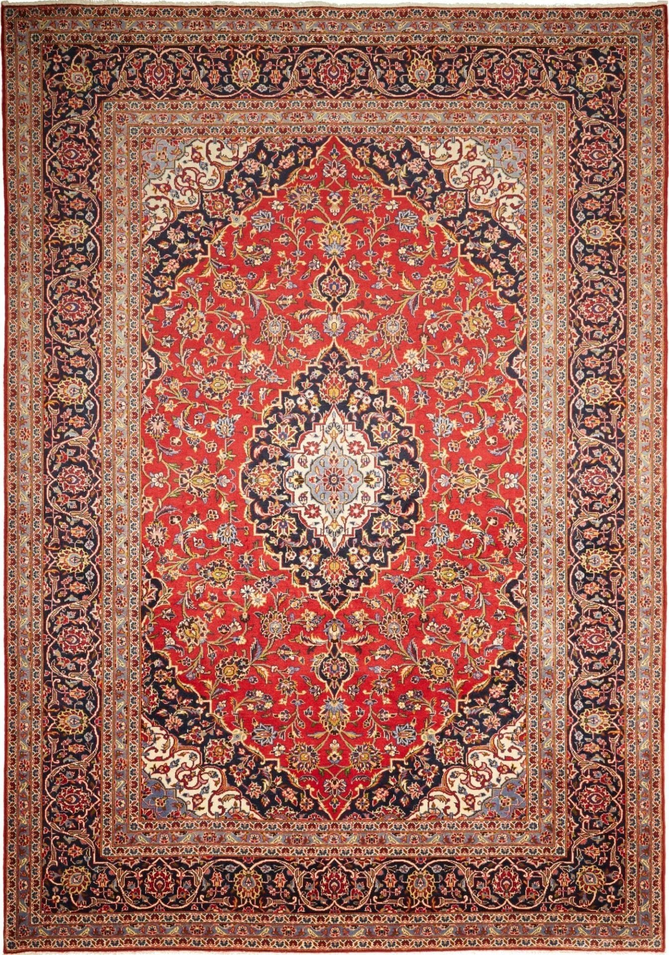 Kashan Teppich 245 x 348 cm, handgeknüpft, Perserteppich, Wolle