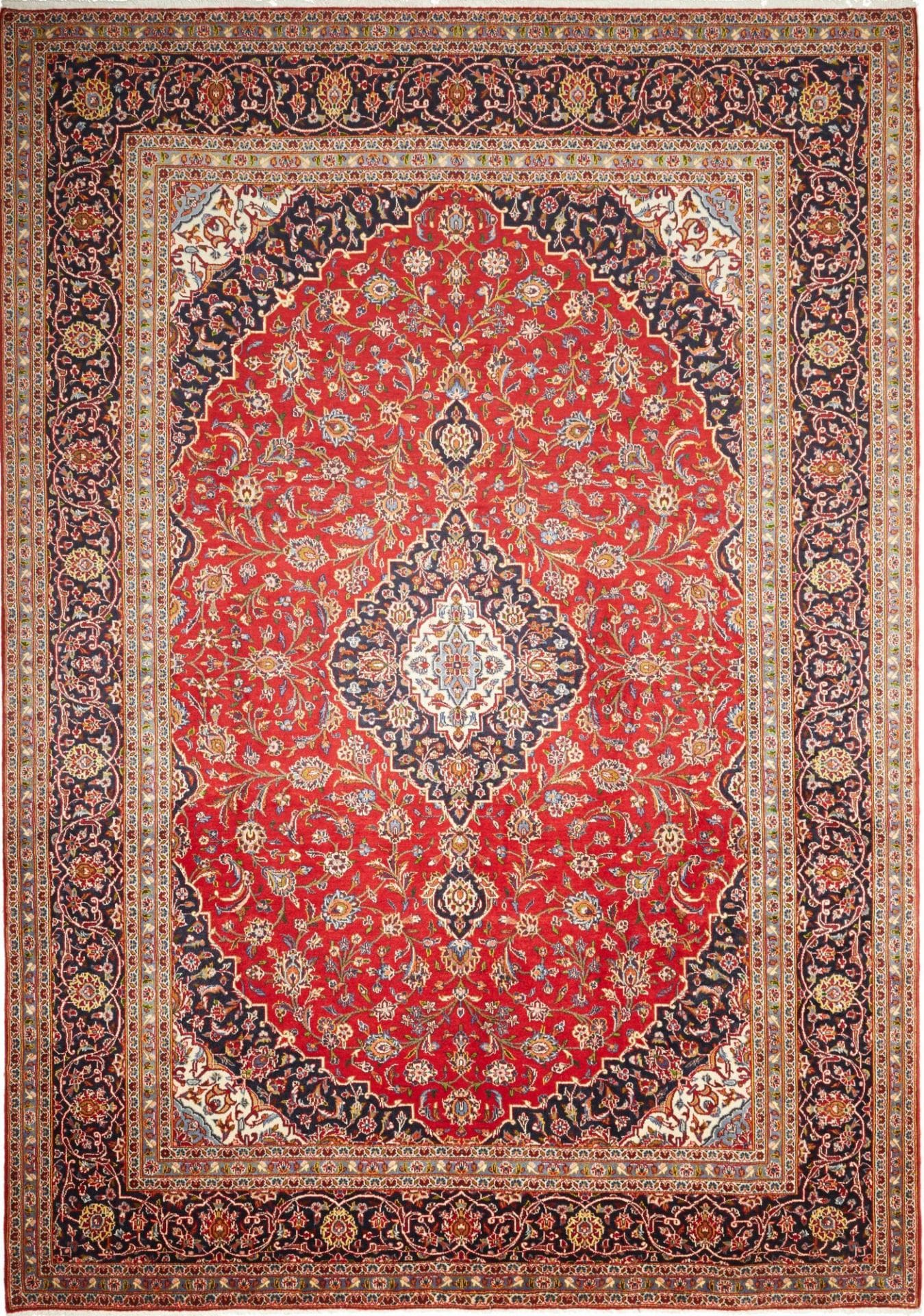 Kashan Teppich 246 x 342cm, handgeknüpft, Schurwolle, Perserteppich