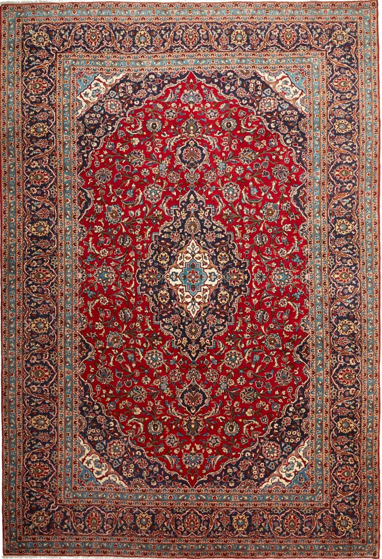 Kashan Teppich 246 x 352 cm, Schurwolle, Handgeknüpft, Perserteppich